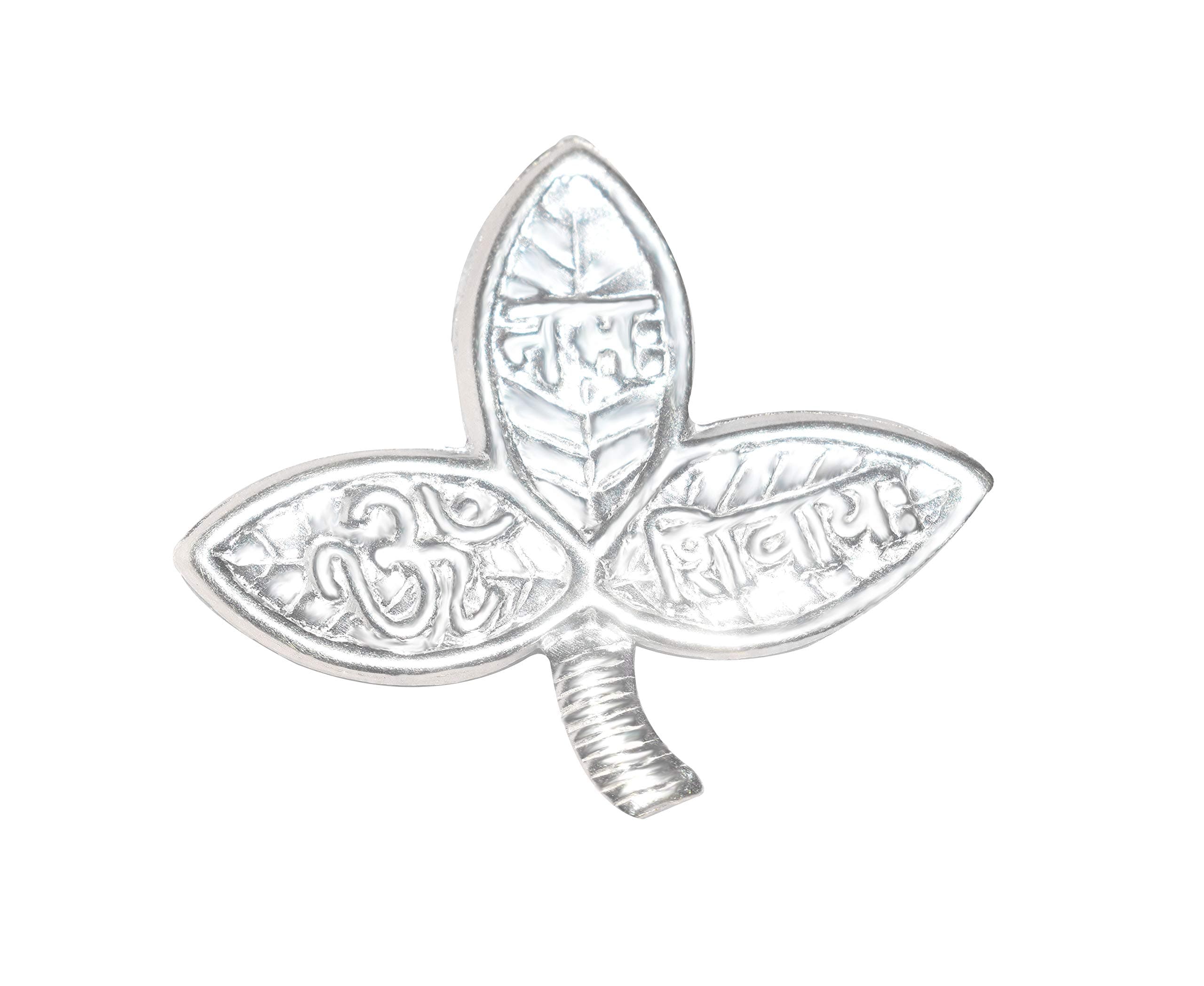 KMJ Pure Silver Belpatra/Bilva Leaves for Puja (wt. 2 Grams)