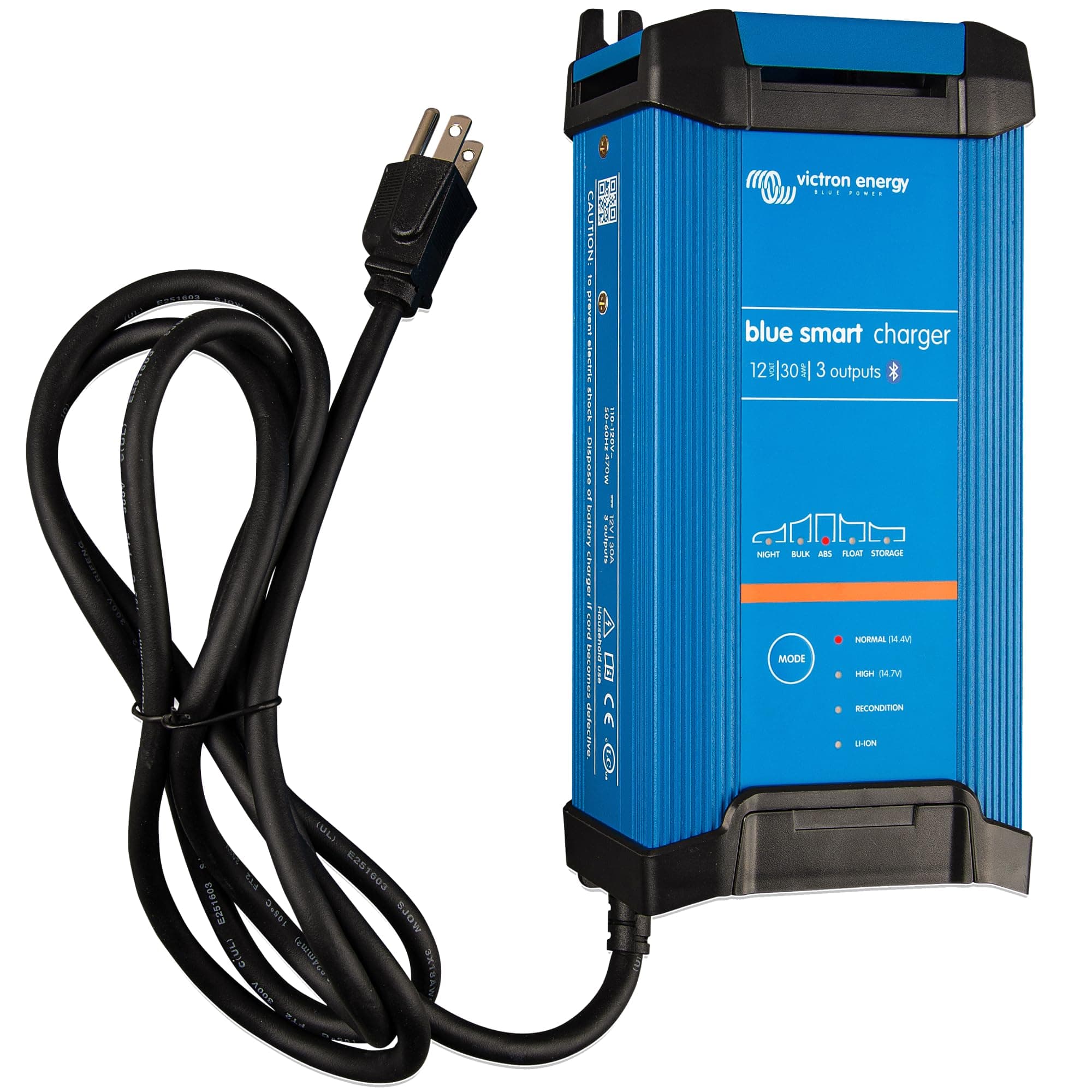 Blue Smart Car Battery Charger – IP22 – Float, Trickle Charger & Desulfator for Motorcycle, ATV, RV, Lithium & Deep Cycle Batteries - 12V 30A - 3 outputs