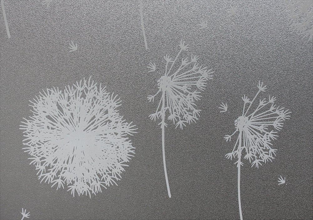 Hosho Dandelion Glass Decorative Non-Adhesive Privacy Window Film 3 FT x 5 FT