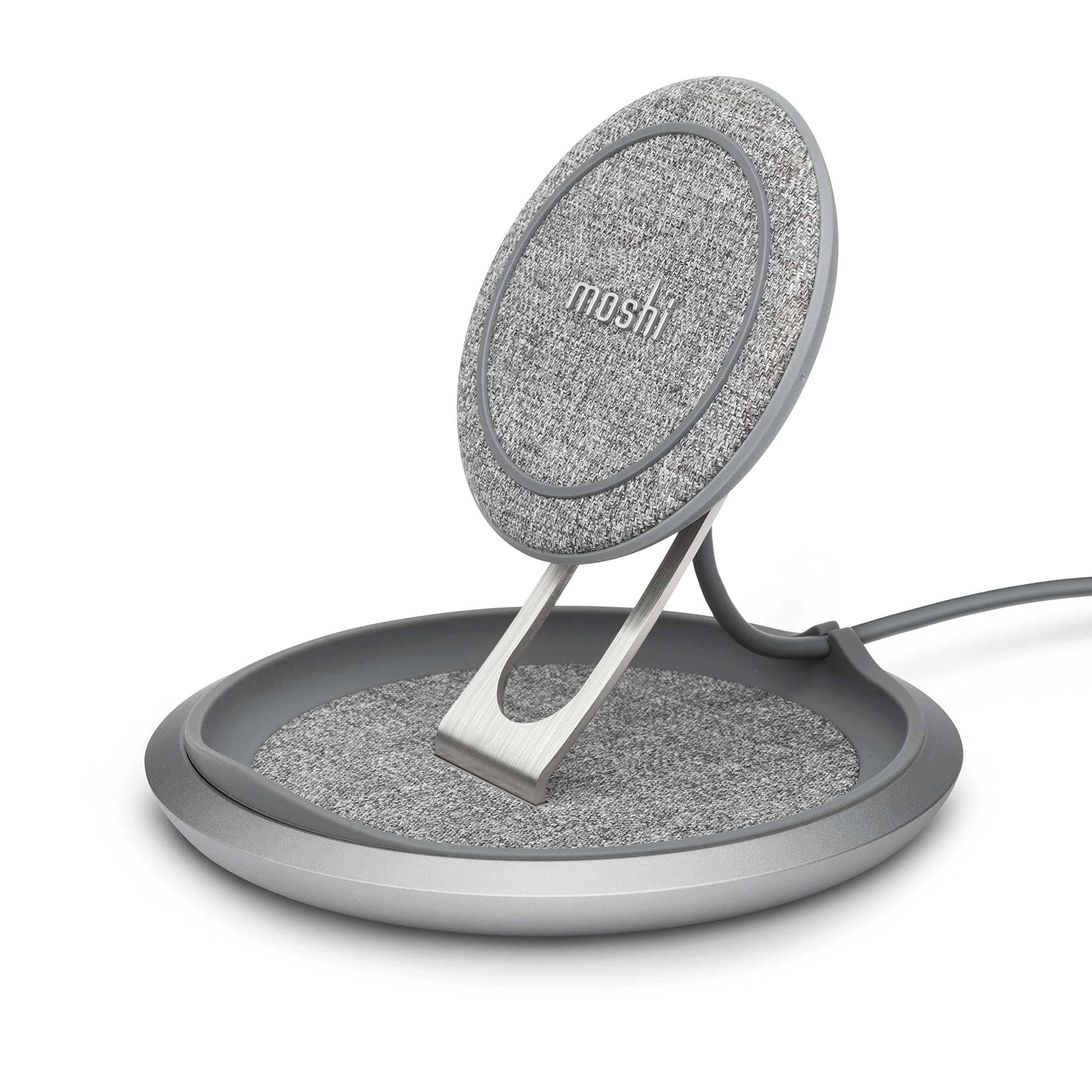 Lounge Q Wireless Charging Stand Fastcharging with Adjustableheight for iPhone & Android (Nordic Gray)