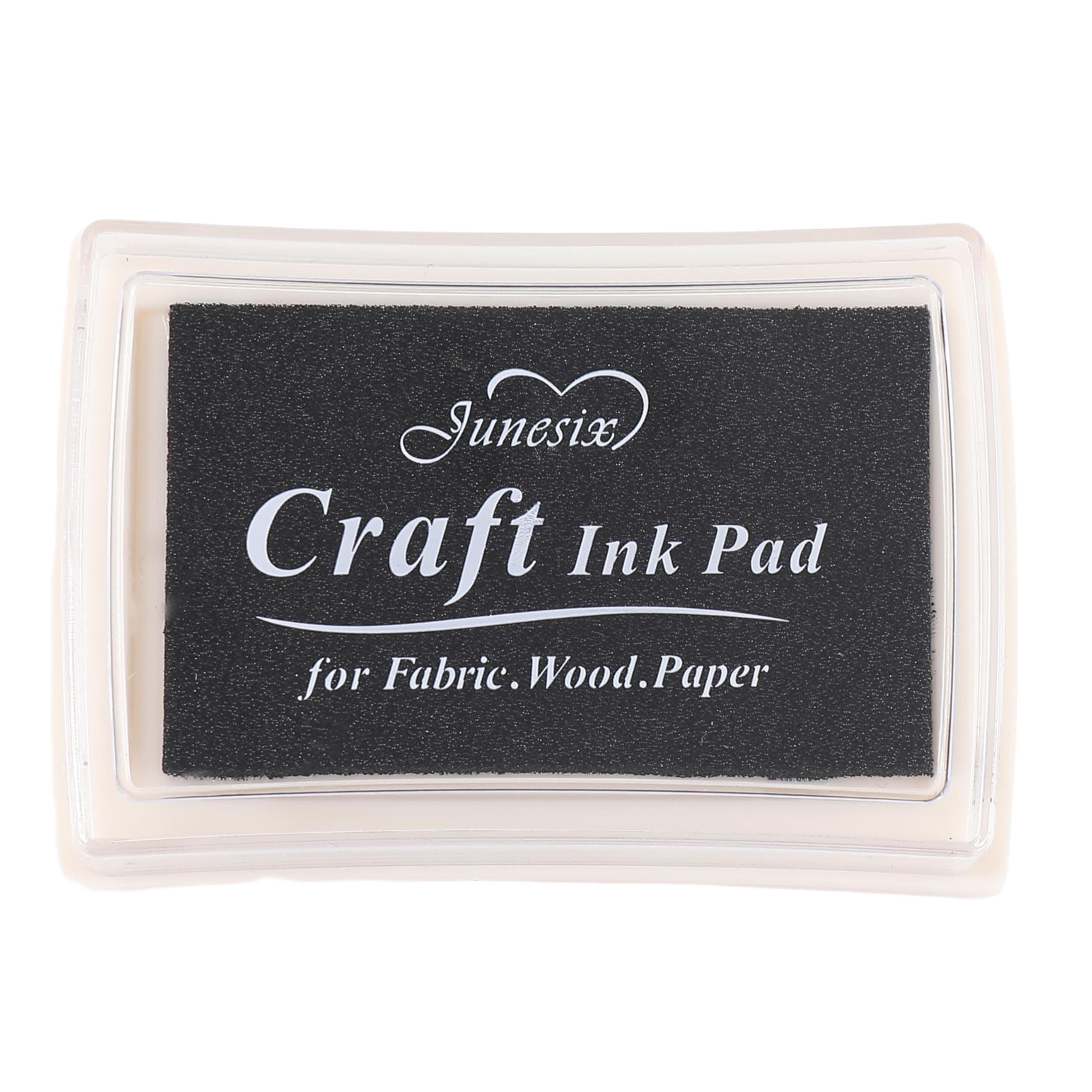 YPSelected Craft Ink Pad Inkpad for Paper Wood Fabric 15 Colors Available for Rubber Stamps (Black)