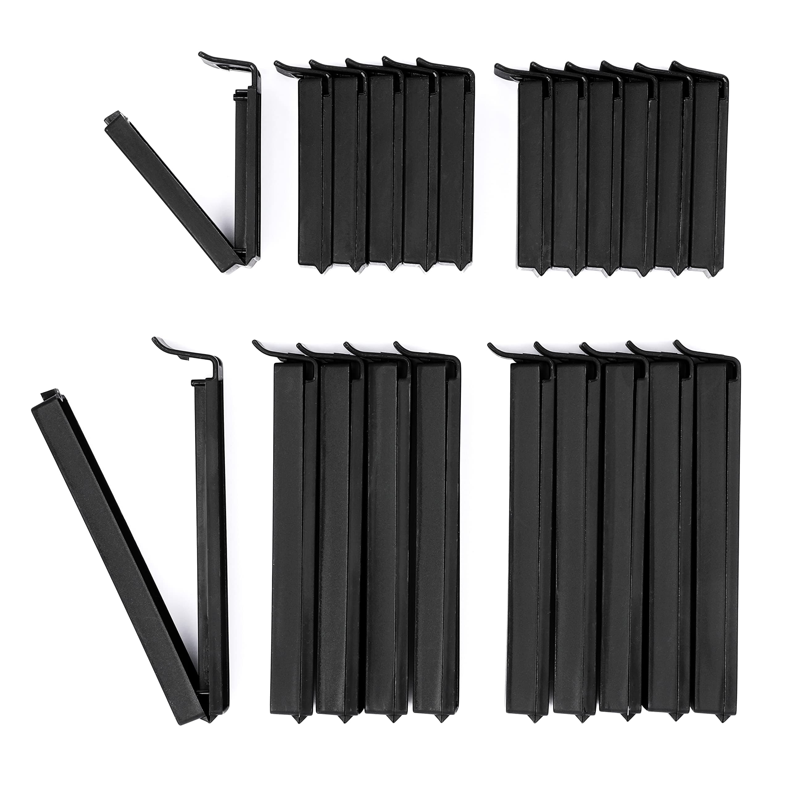 Vaily Bag Clips Sealing Clips Black - 22 Clips for Bags, Pouches and Freezer Bags – 12 x 6 cm and 10 x 11 cm