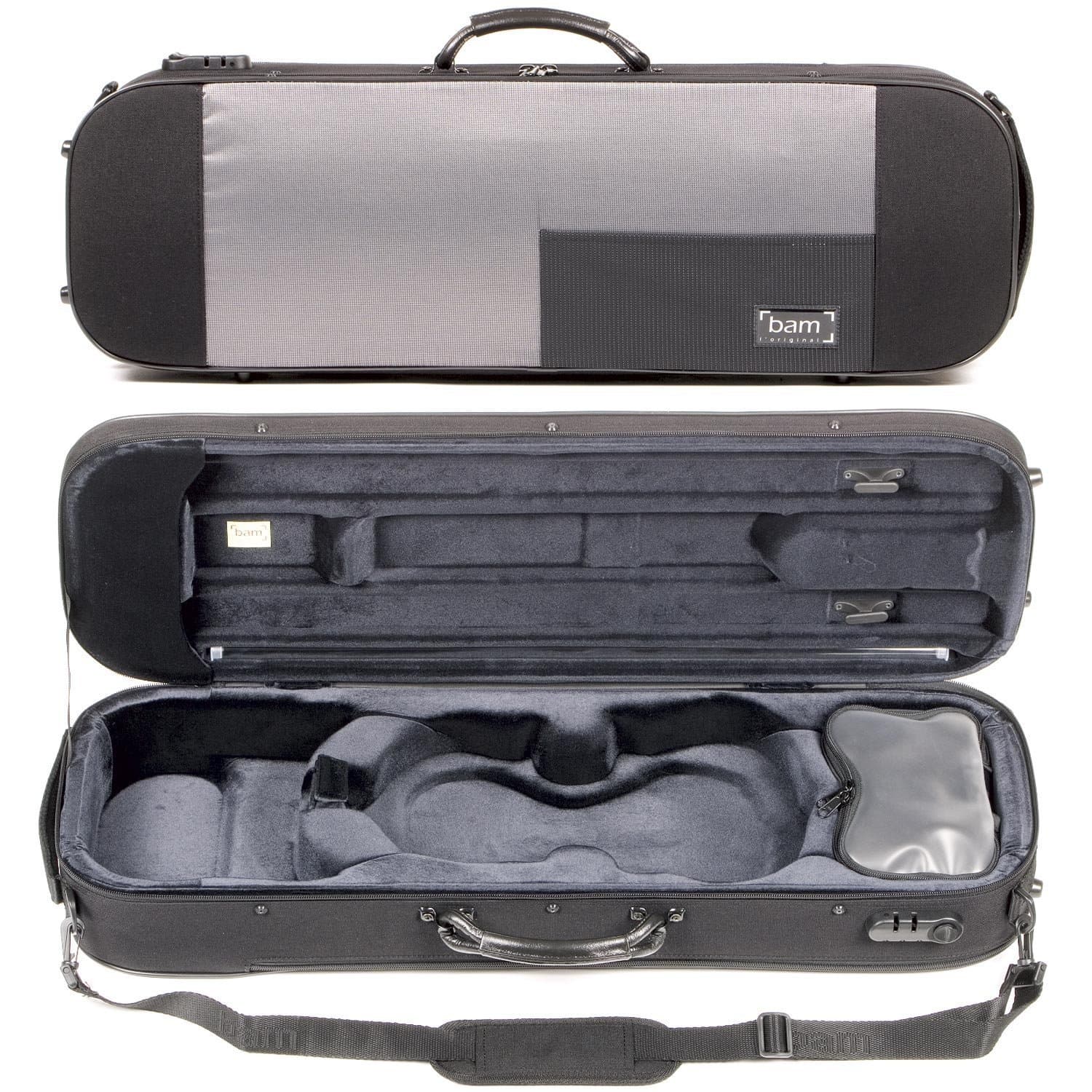 Bam Stylus 5001S 4/4 Violin Case with Black Exterior and Silver Interior