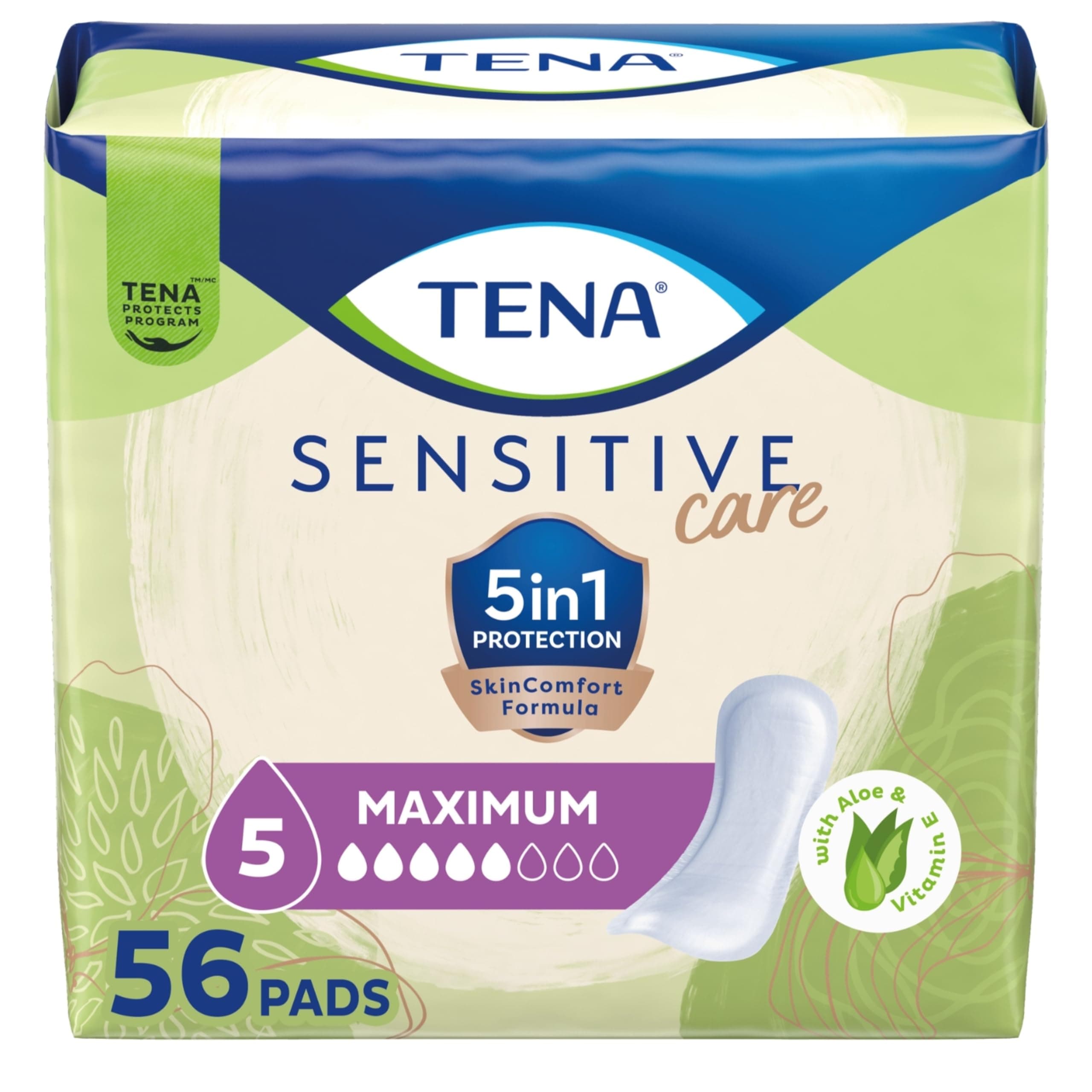 Tena Incontinence Pads For Women, Heavy, Regular, 56 Count