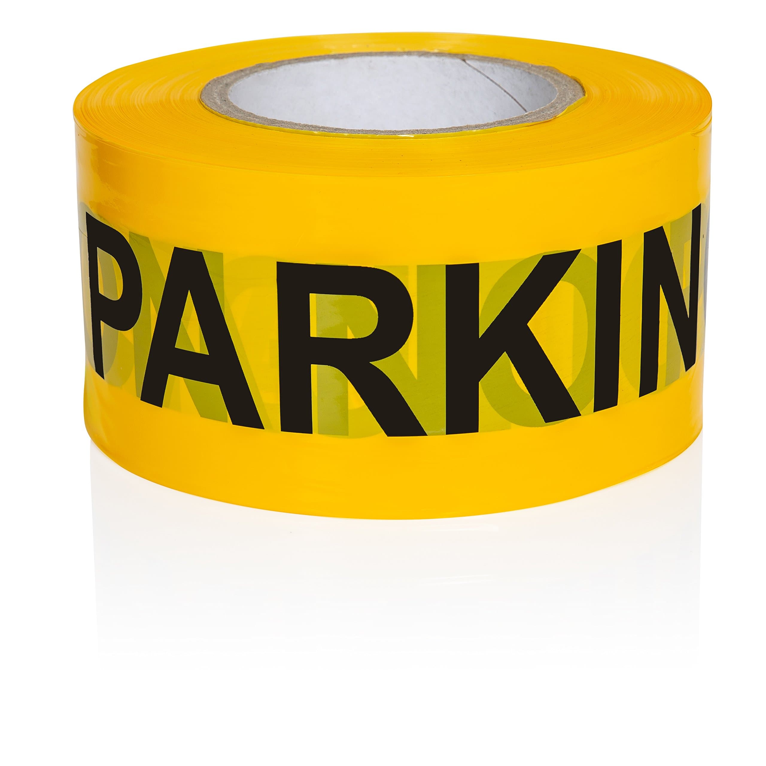 Caution No Parking Tape 3 inch X 1000 feet • Bright Yellow with a Bold Black Print for High Visibility • 3 in. Wide for Maximum Readability • Tear Resistant