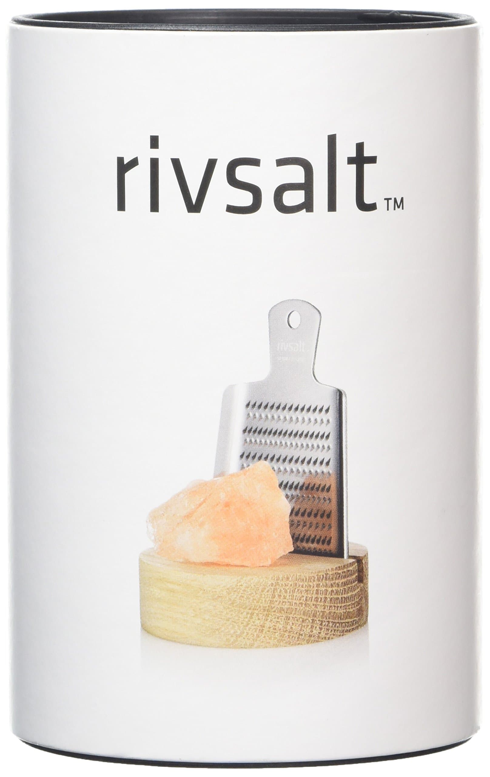 Rivsalt Pink Himalayan Rock Salt with Metal Grater and Wooden Holder 40 g