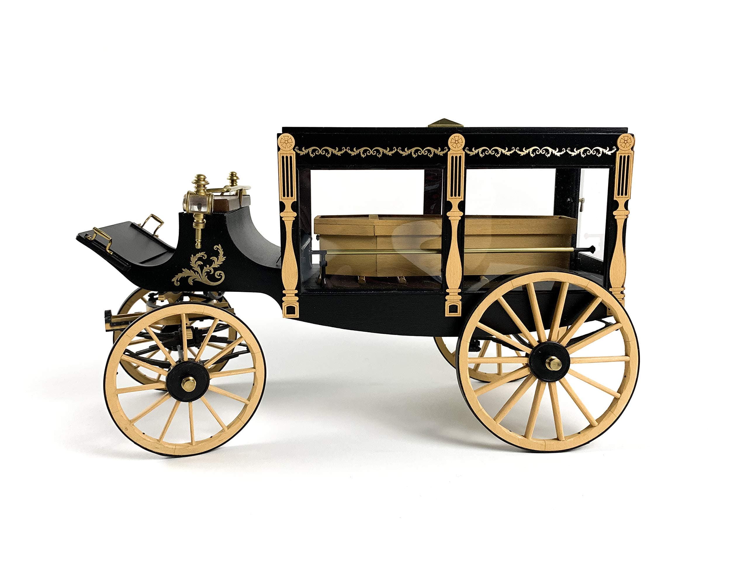 Model Trailways 1895 Horse-Drawn Hearse Wagon Wood & Metal Model Kit 1:12 Scale - MS6009