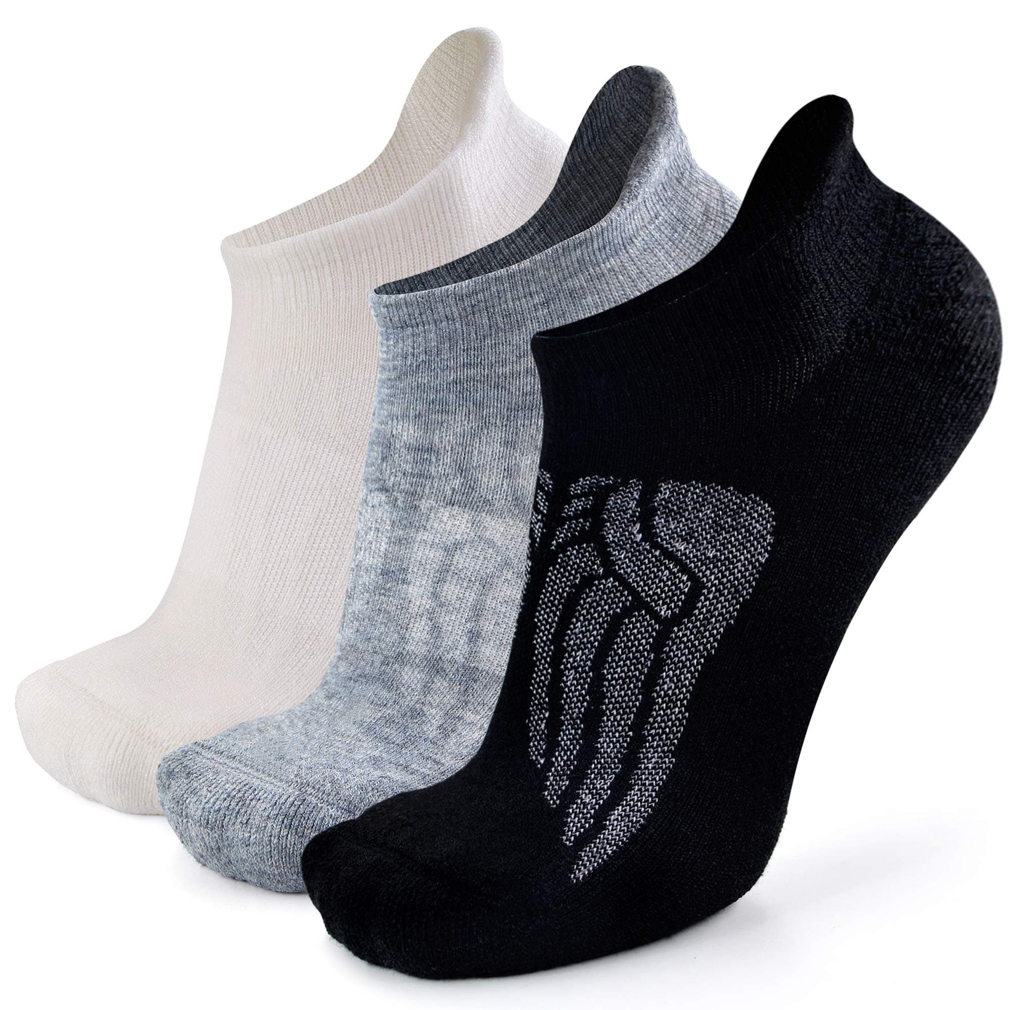 Busy SocksMerino Wool Compression Support Ankle Running Hiking Socks for Men Women, Soft Thick Cushion Tab Socks 3/6 Pairs