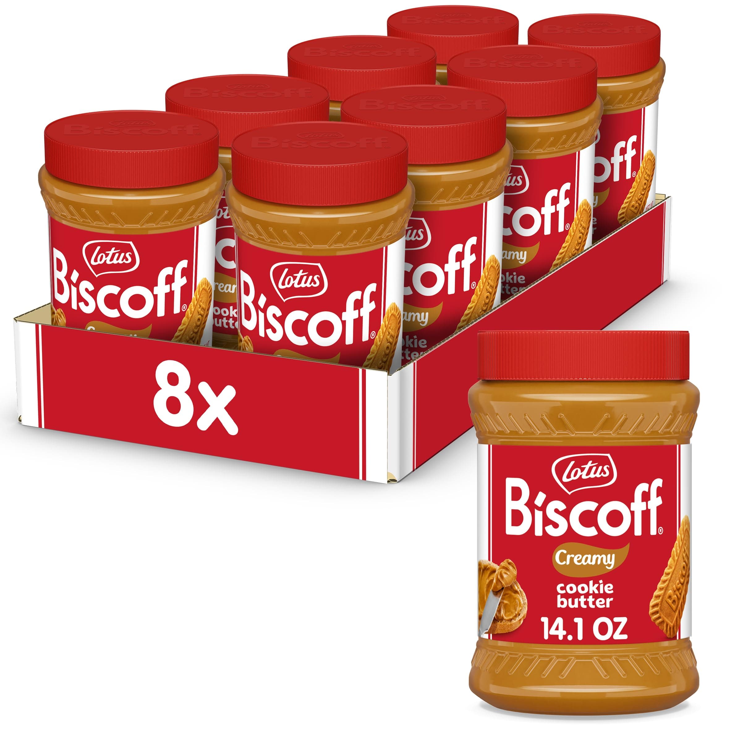 BISCOFF Peanut Butter Alternative Spread 14oz Biscoff (8 Pack) (Value Bulk MultiPack)