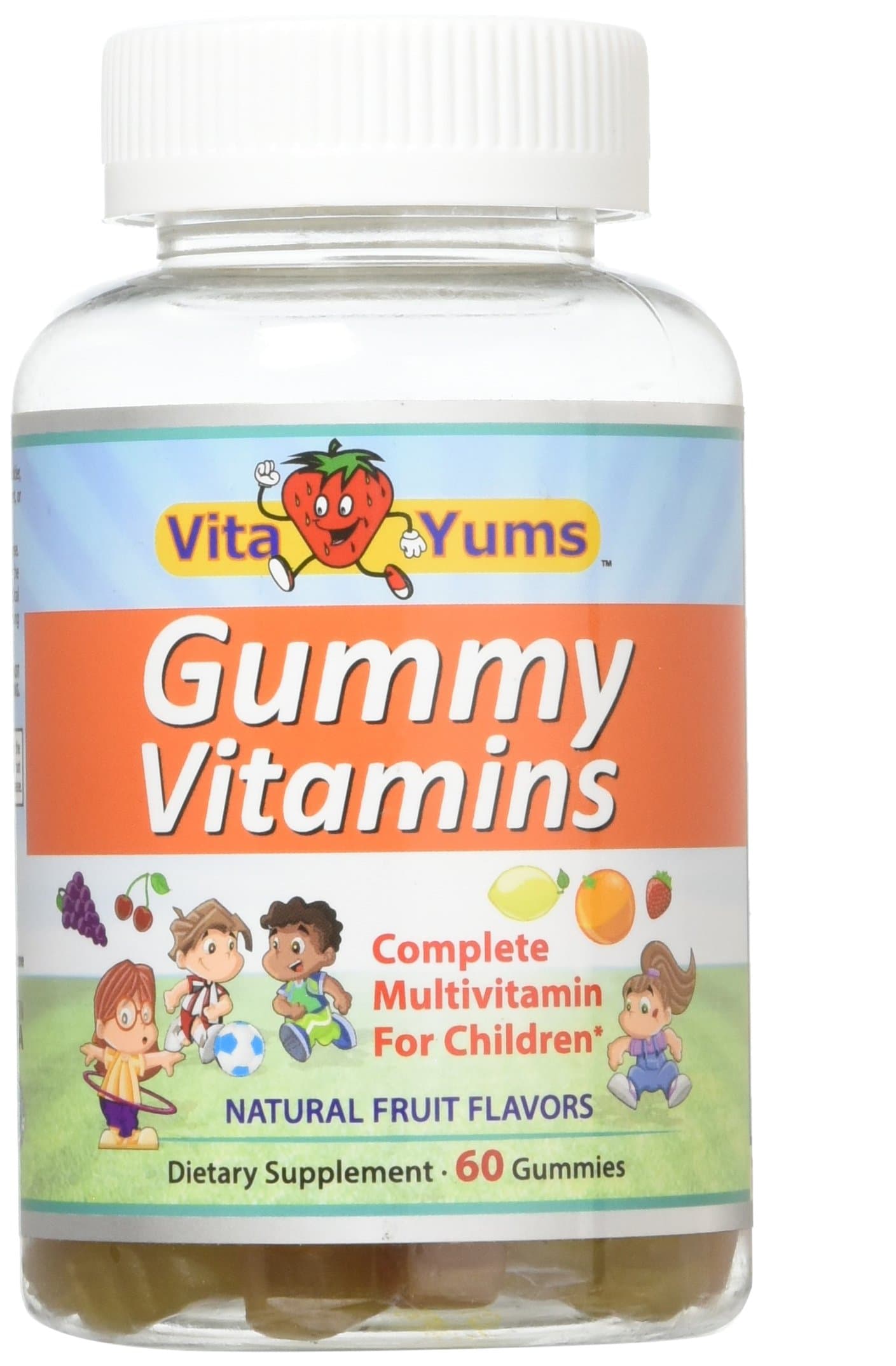 All-Natural Vegetarian Multivitamin Gummies 60 Count for Kids Gelatin-Free Gluten-Free, Allergen-Free All-Natural, Organic