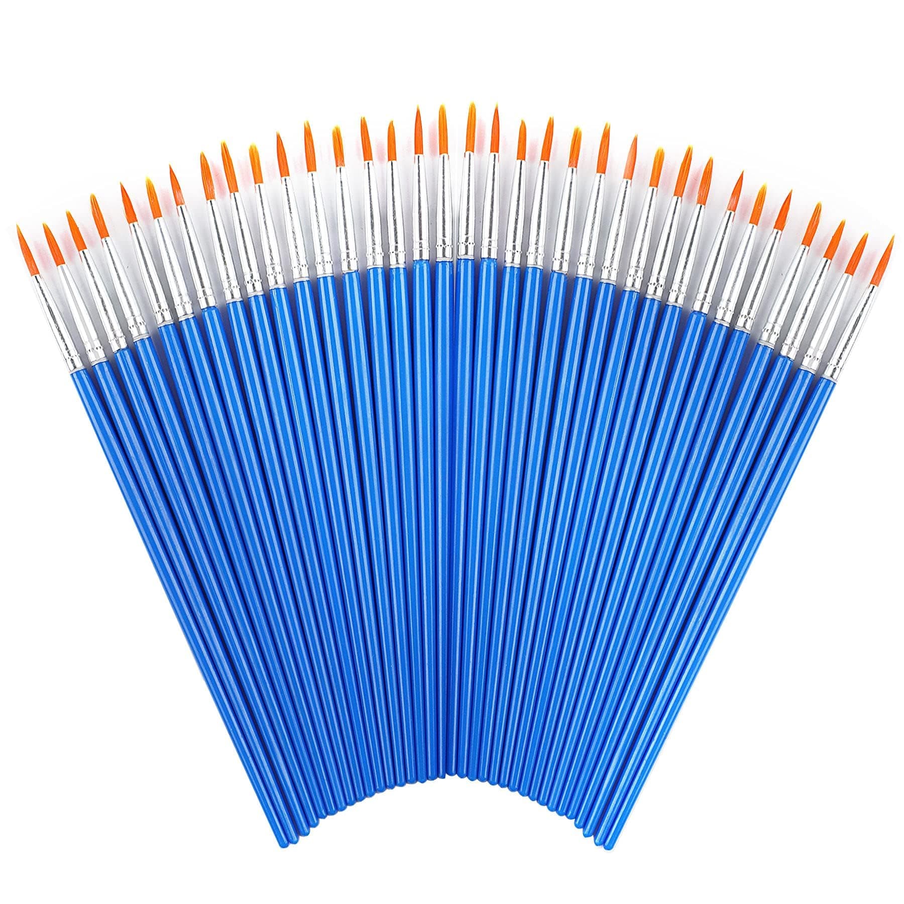 60 Pcs Round Paint Brushes,Small Brush Bulk for Detail Painting