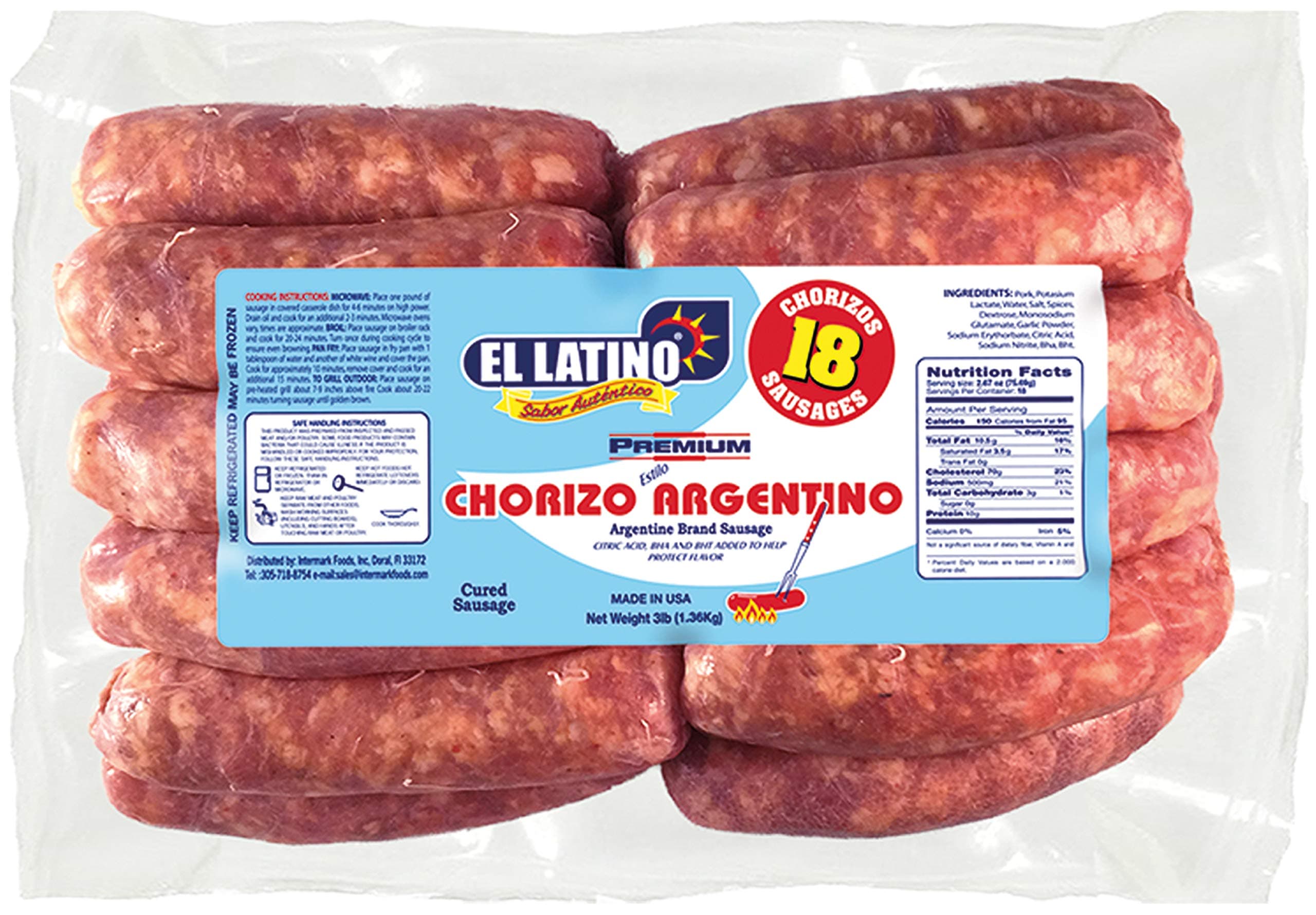 El Latino fresh Argentine sausage family size 3lb