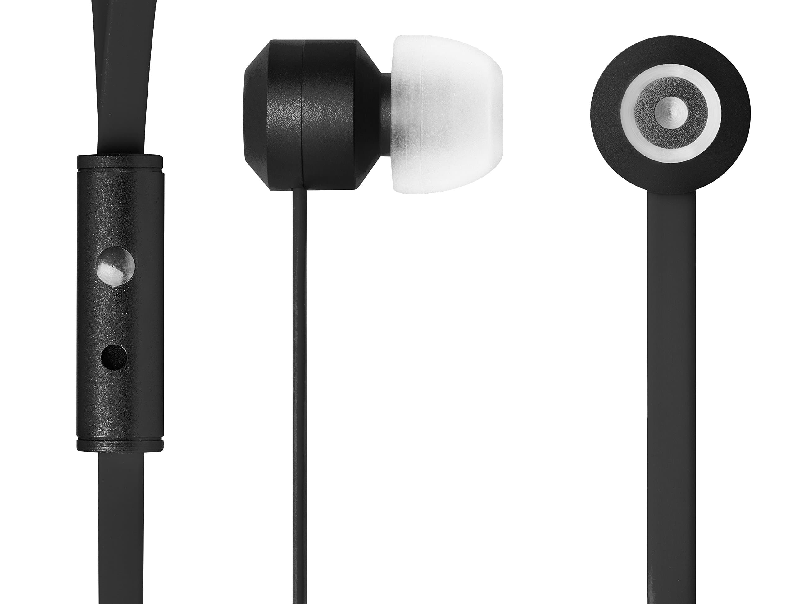 Tenqa Bullseyes Earbuds with Mic and Remote for Samsung Galaxy S5, Galaxy Note, iPhone 5s iPhone 6, iPhone 6 Plus, HTC One, M8, LG G3, & Other Android Phones - BLACK
