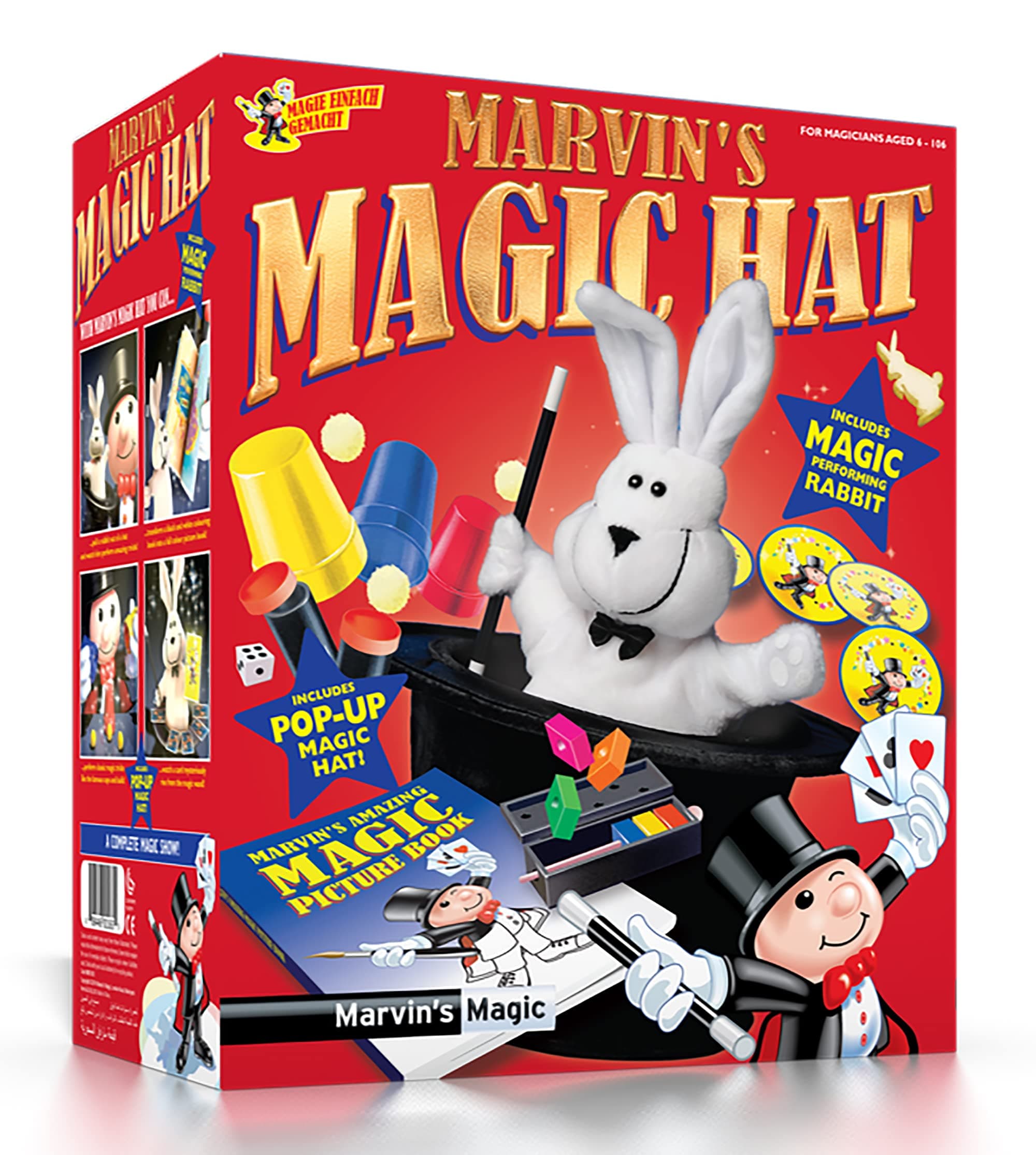 Marvin's Amazing Magic Rabbit and Top Hat - Includes Pop Up Hat and Rabbit.Professional Magic made easy