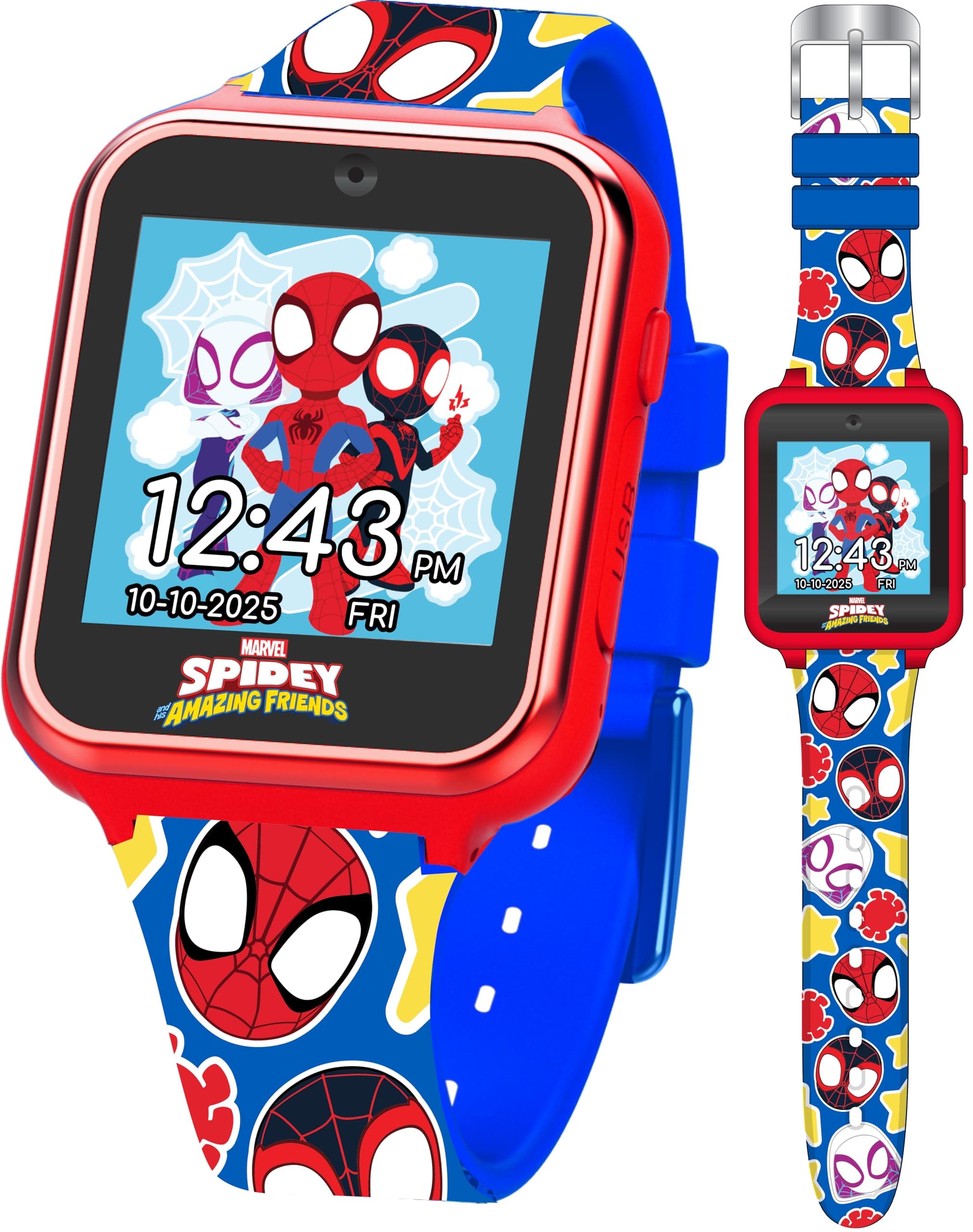 Accutime Boys' Spidey SPF4016AZ Quartz Watch, Red/Blue, Spidey Smartwatch