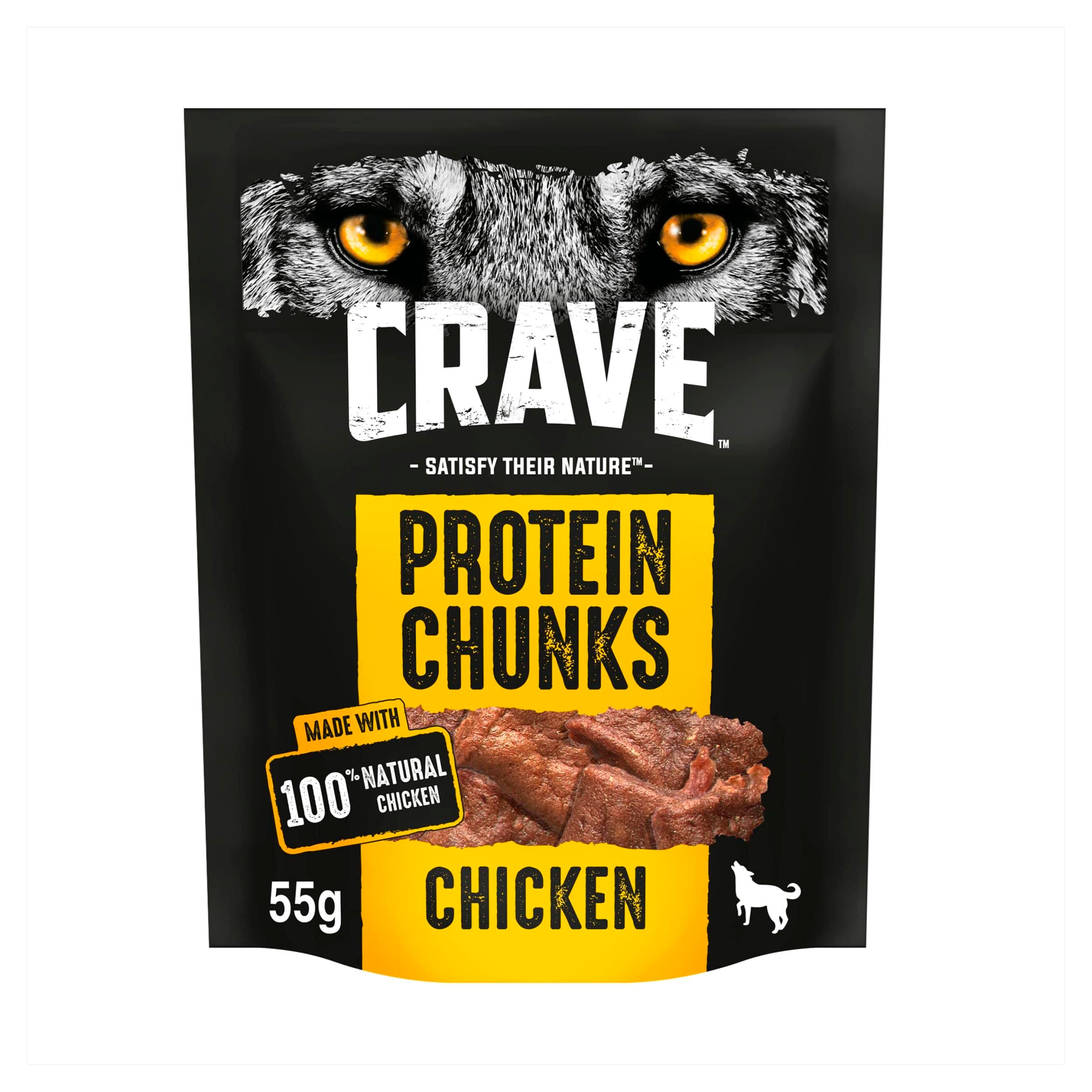 Protein Chunks 6 x 55 g Snacks, Dog Treats Chicken with high Protein, Grain-free