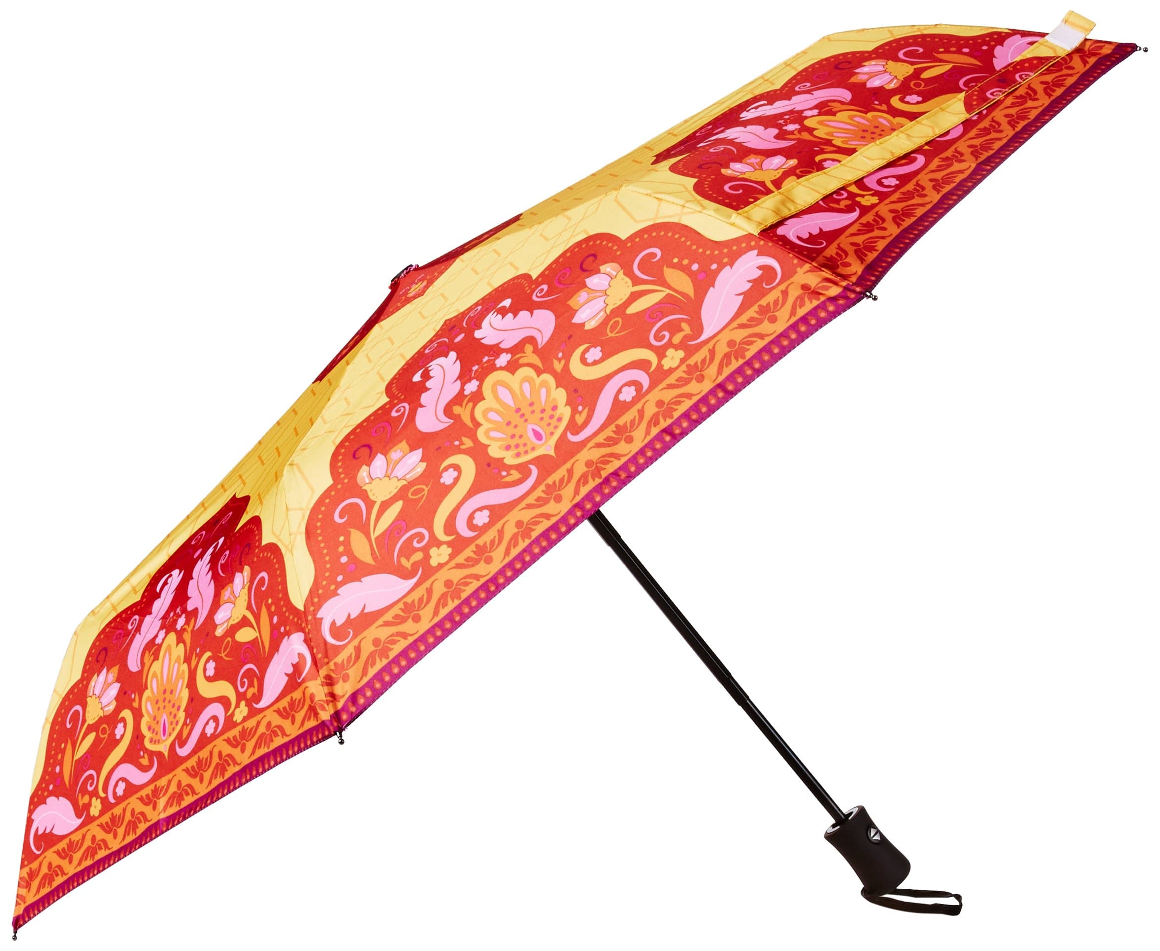 Passion for Fashion Ana Davis Orange and Red Cupola Open and Close Umbrella, Multi-Colored, One Size