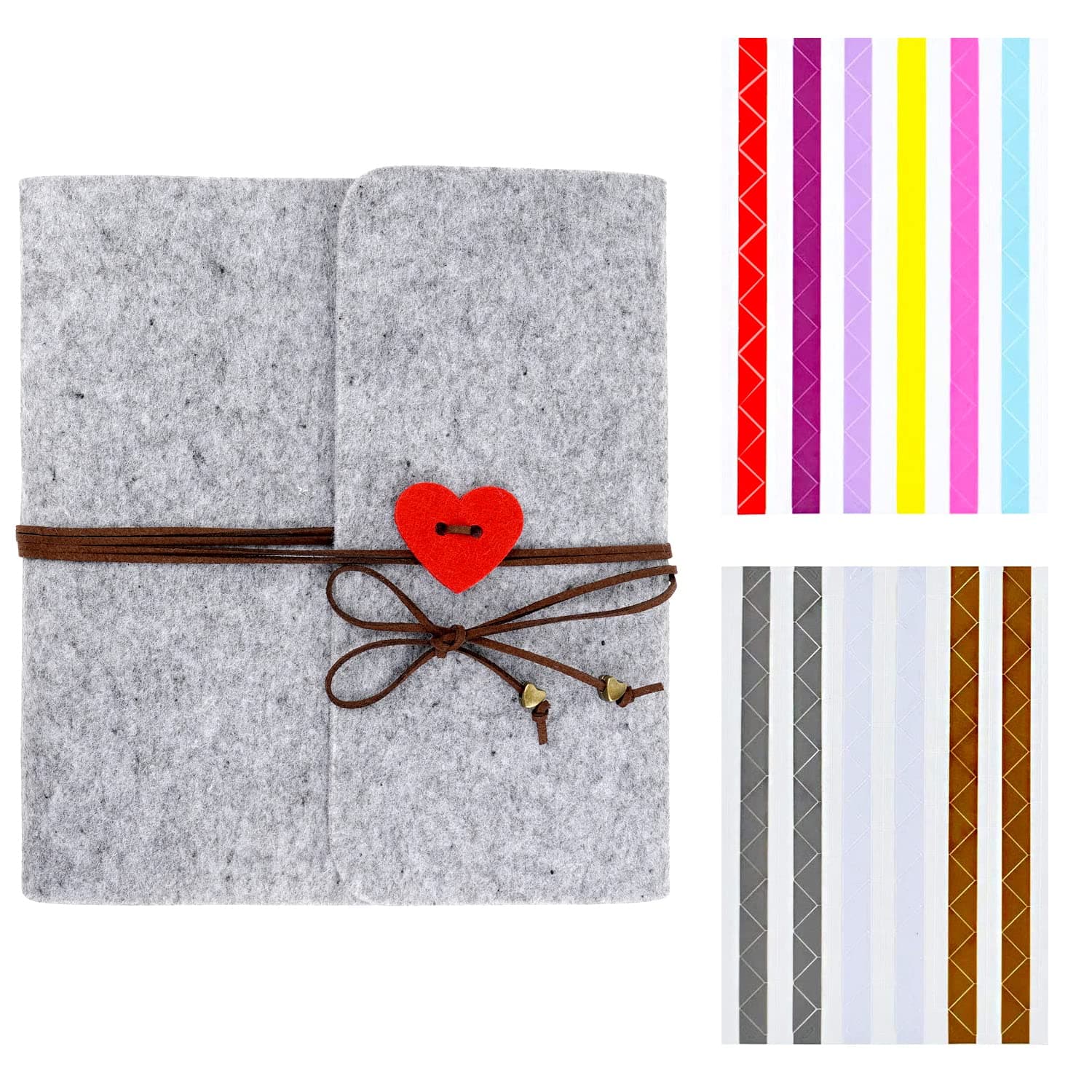 Photo Album, Recollections Photo Album with Writing Space, Self Adhesive Photo Album, Family Photo Album, Wedding Photo Album (Gray and Black)