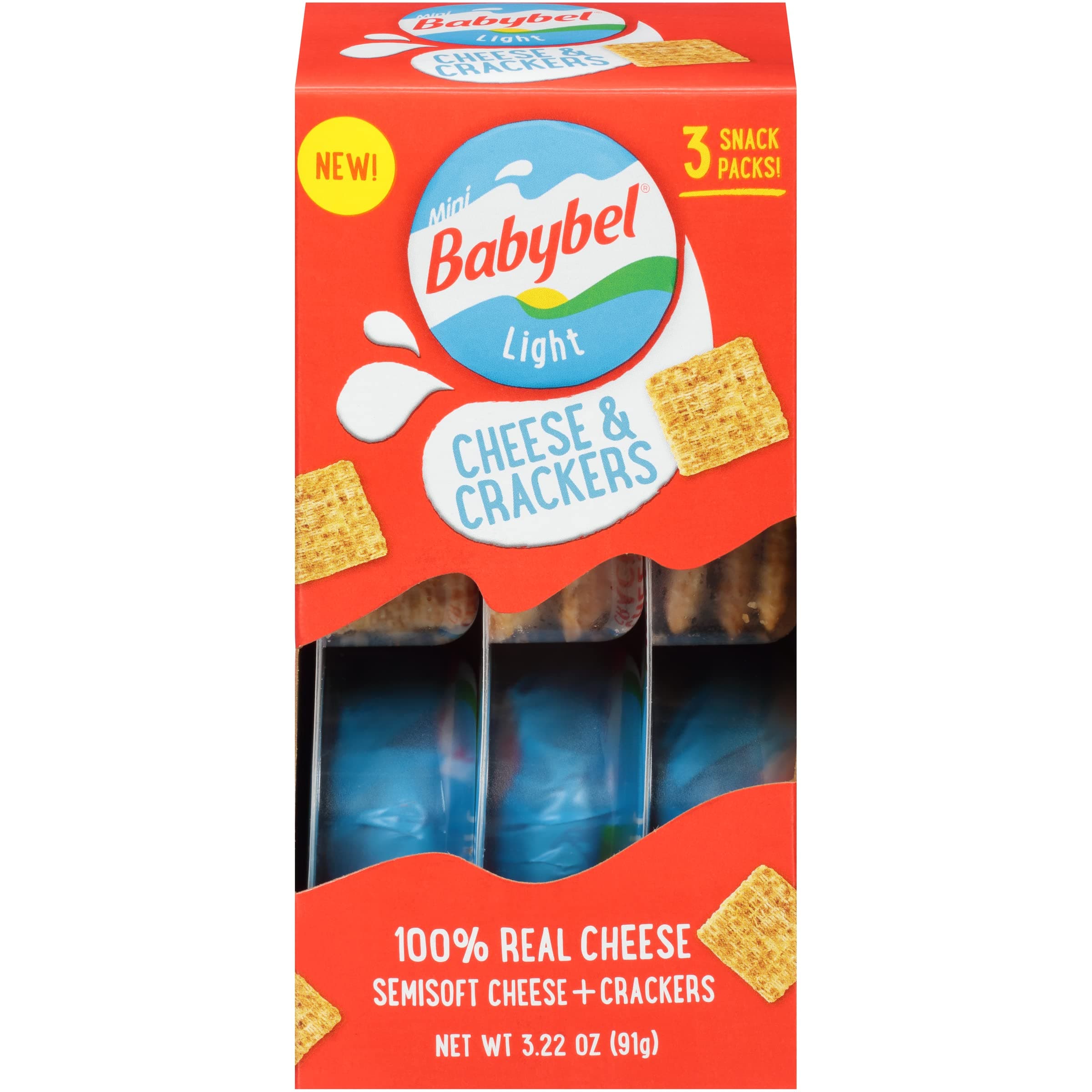 Babybel Light Cheese & Crackers 3 Pack (3.22 oz)