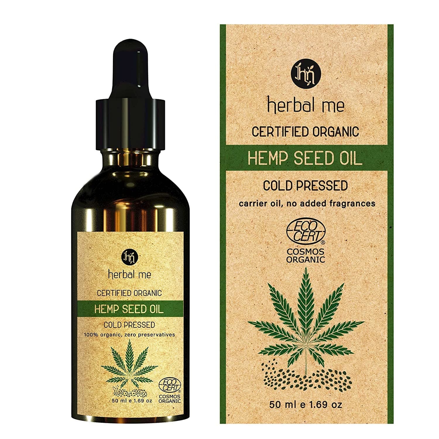 HM Herbal Me Certified Organic Hemp Seed Oil For Face & Hair_50 ml