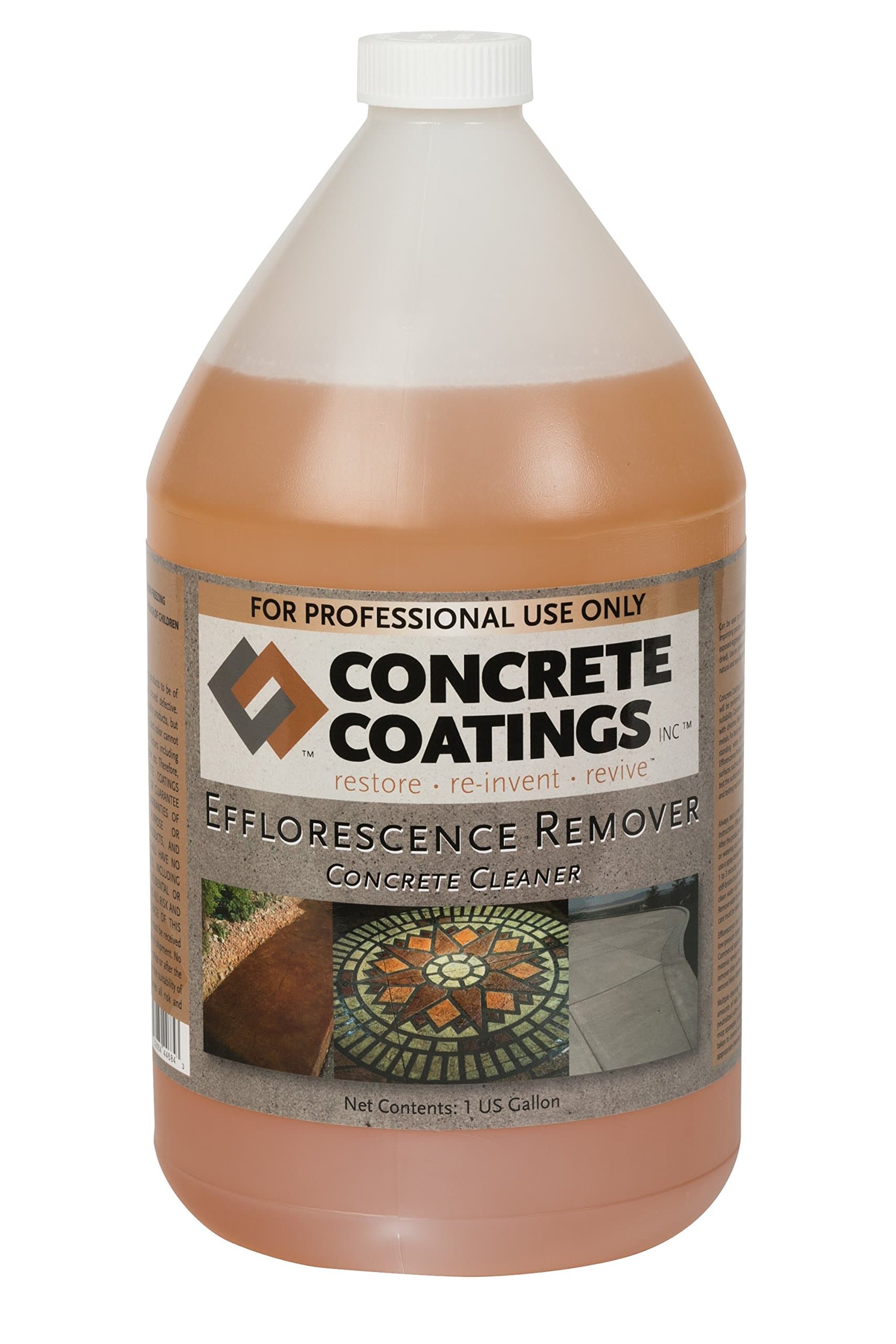Concrete Coatings Efflorescence & Antique Release Remover - Safe to Use Cleaner for Concrete, Porous Brick, Natural and Manufactured Stone (1 Gal)
