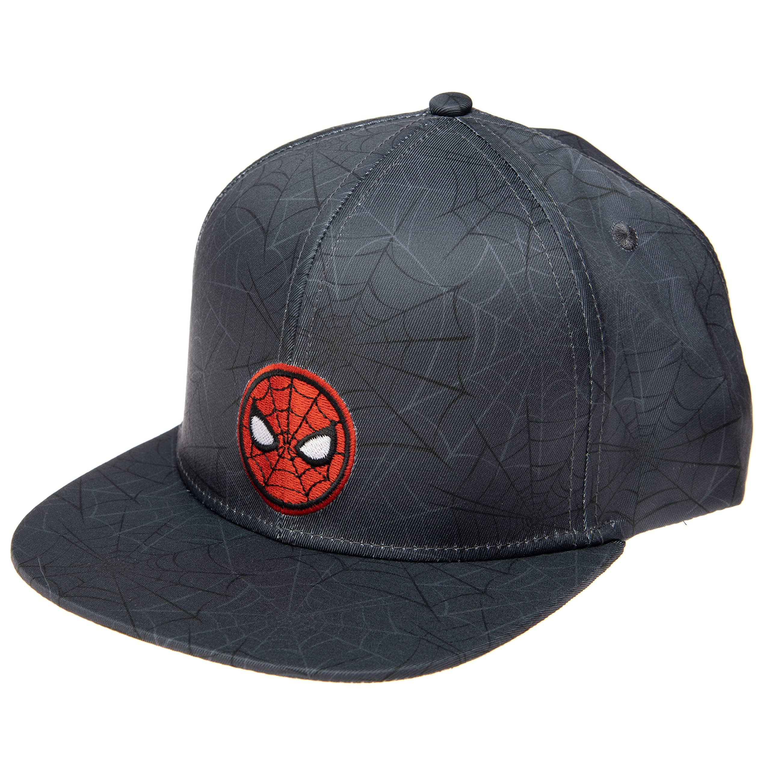 Marvel Comics Mens Spiderman Character Costume Embroidered/Printed Snapback Flatbrim Baseball Cap Hat