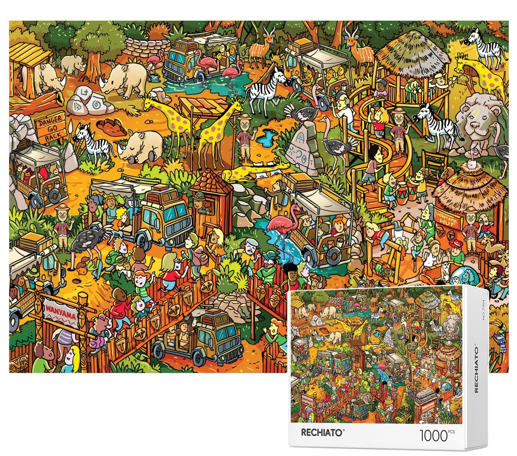 Jigsaw Puzzles for Adults, 1000 Pieces Animal Paradise Puzzle, Cartoon Painting Challenging Puzzles for Family Activity Game Nights Gifts Fidget Stress Relief