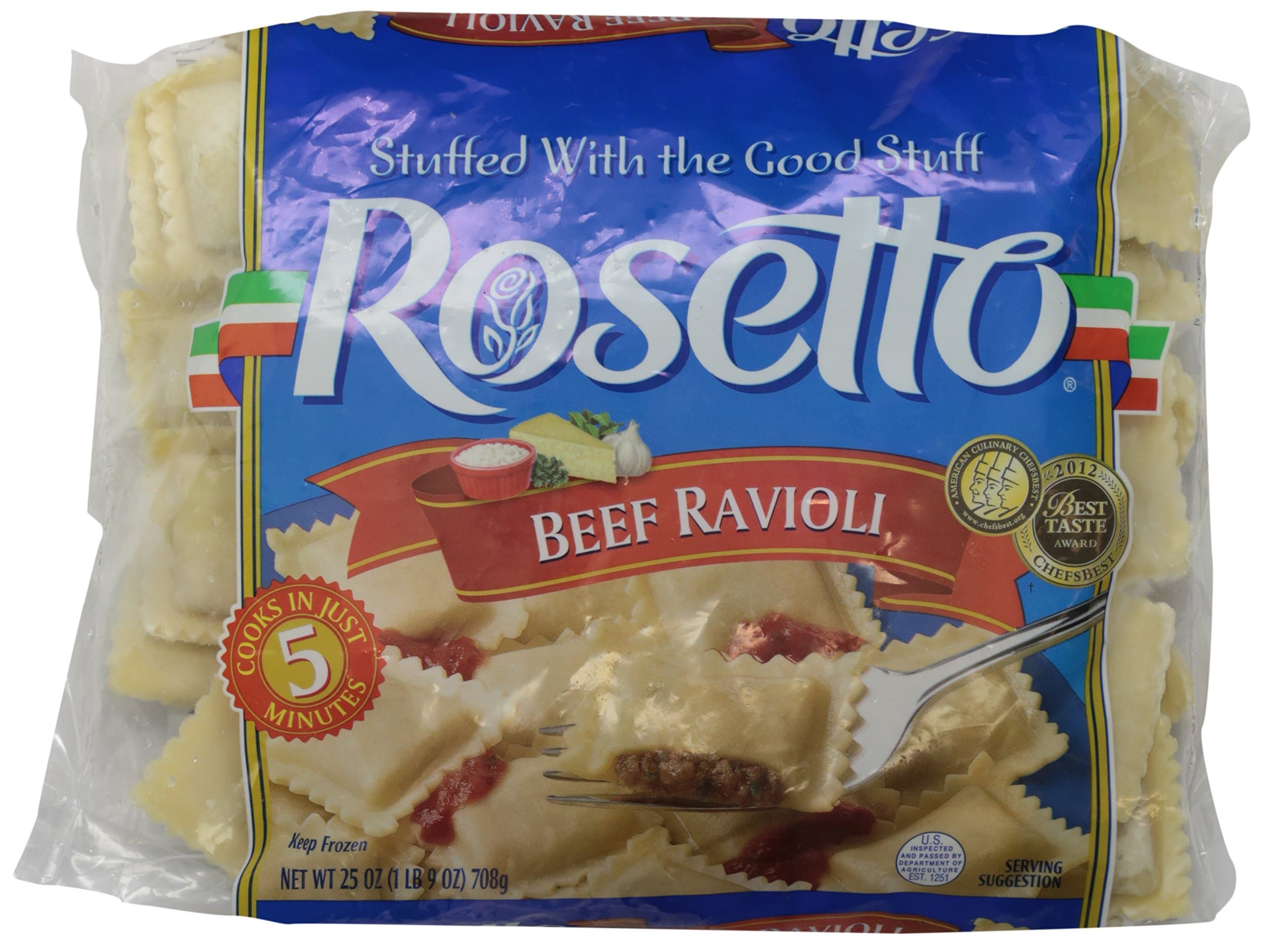 Rosetto, Beef Ravioli, 25 oz (Frozen)