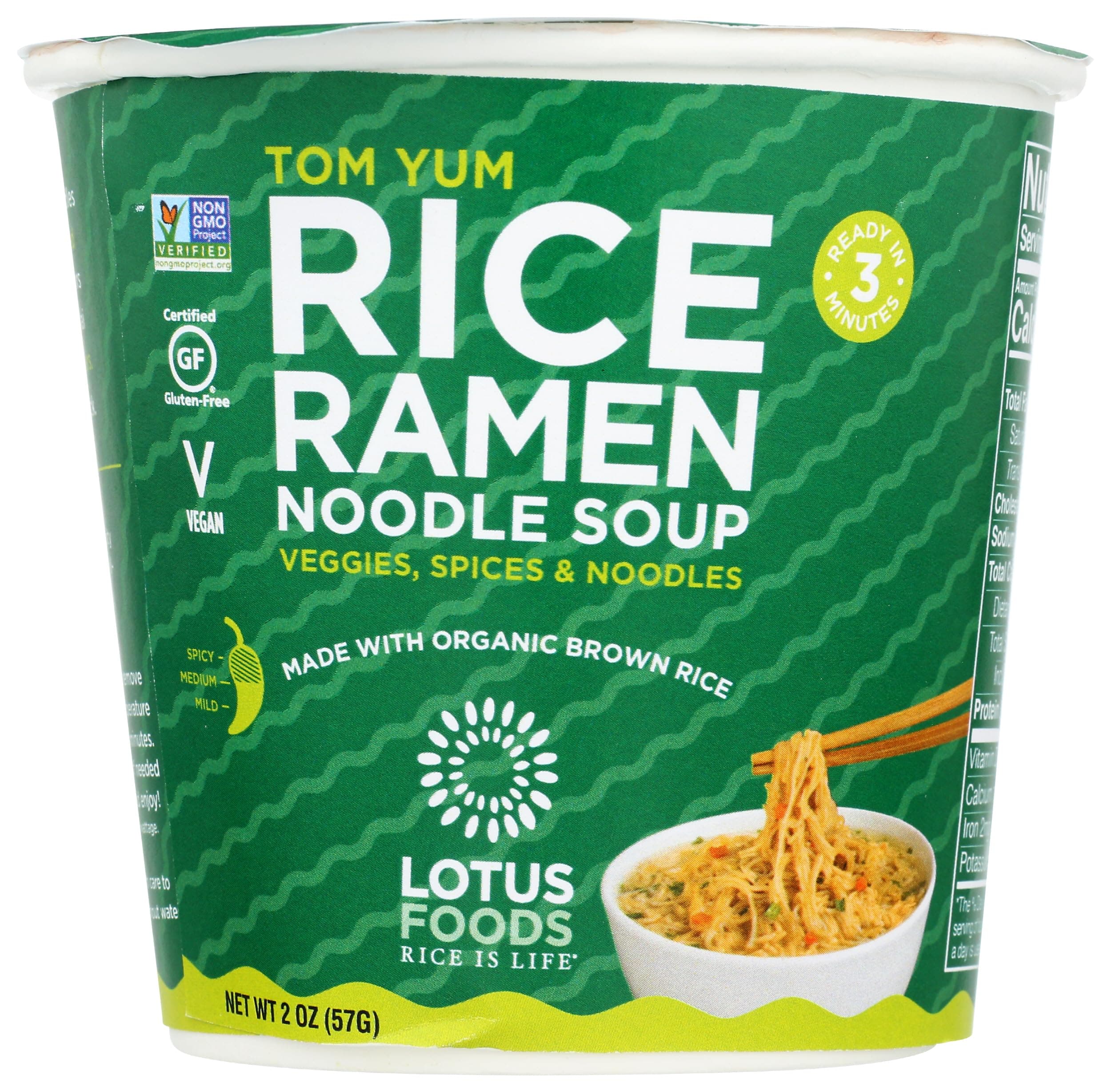 Lotus Foods, Tom Yum Rice Ramen Soup Cup, 2 Ounce
