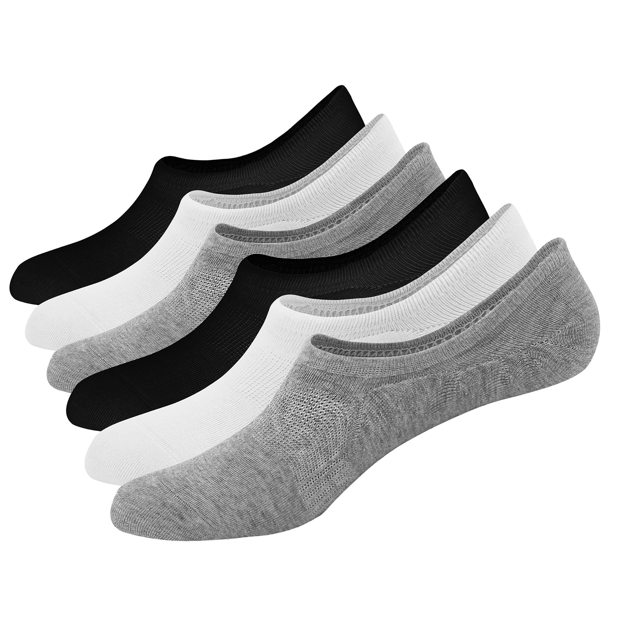 No Show Socks for Men 6 Pack Casual Cotton Thin Low Cut Flat Boat Liners Sneakers Loafers Invisible Sock Non Slip