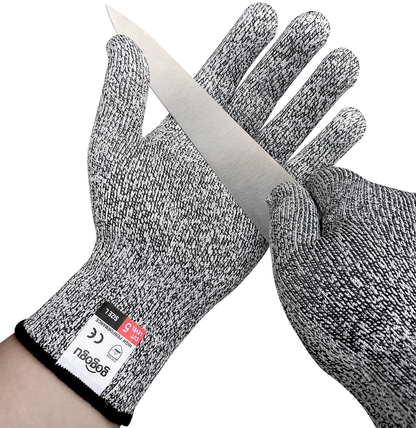 2 Pairs Cut Resistant Gloves, Anti-Cutting Protective Gloves, High Performance Level 5 Protection, Food Grade, EN388 Certified Kitchen Hand Protection Cut Proof Gloves