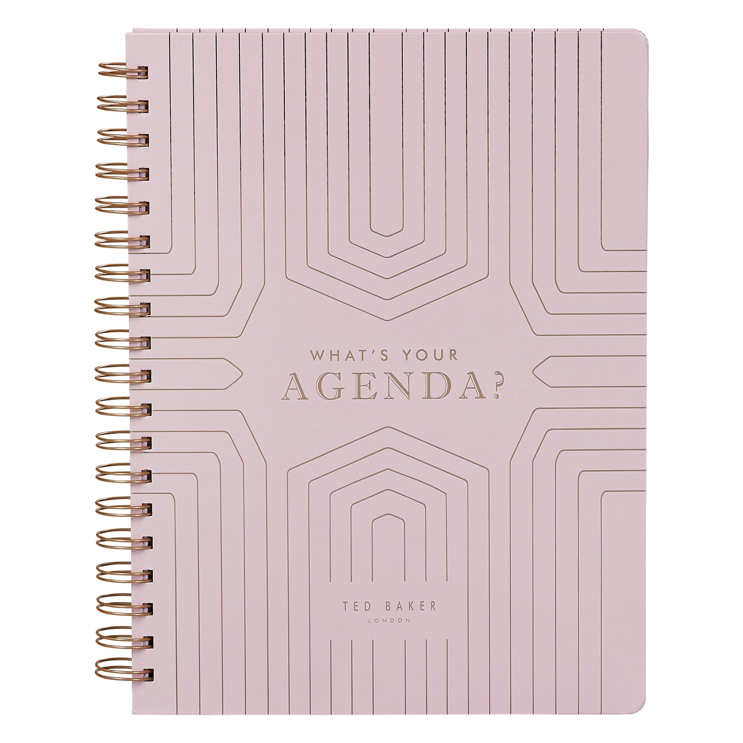 Ted Baker | 52 Week Agenda | Pink | Rose Gold Accents | Stickers Included