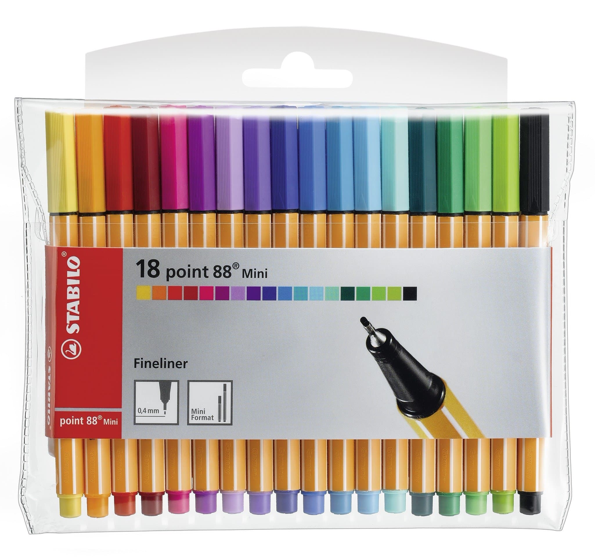 Fineliner point 88 MINI - Wallet of 18 - Assorted Colors