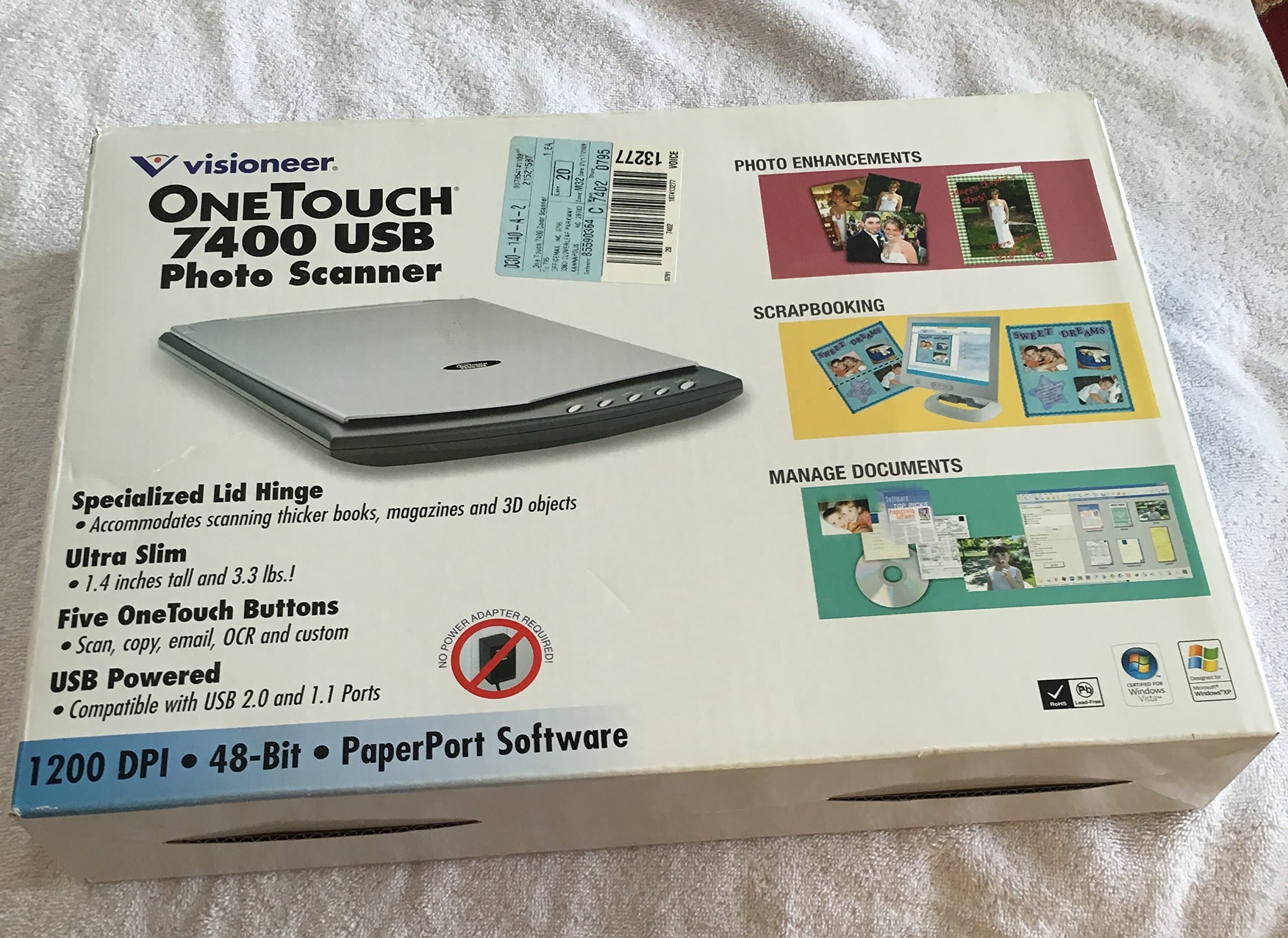 Visioneer Ultra-Slim OneTouch 7400 USB Photo Scanner (74007D-WU)