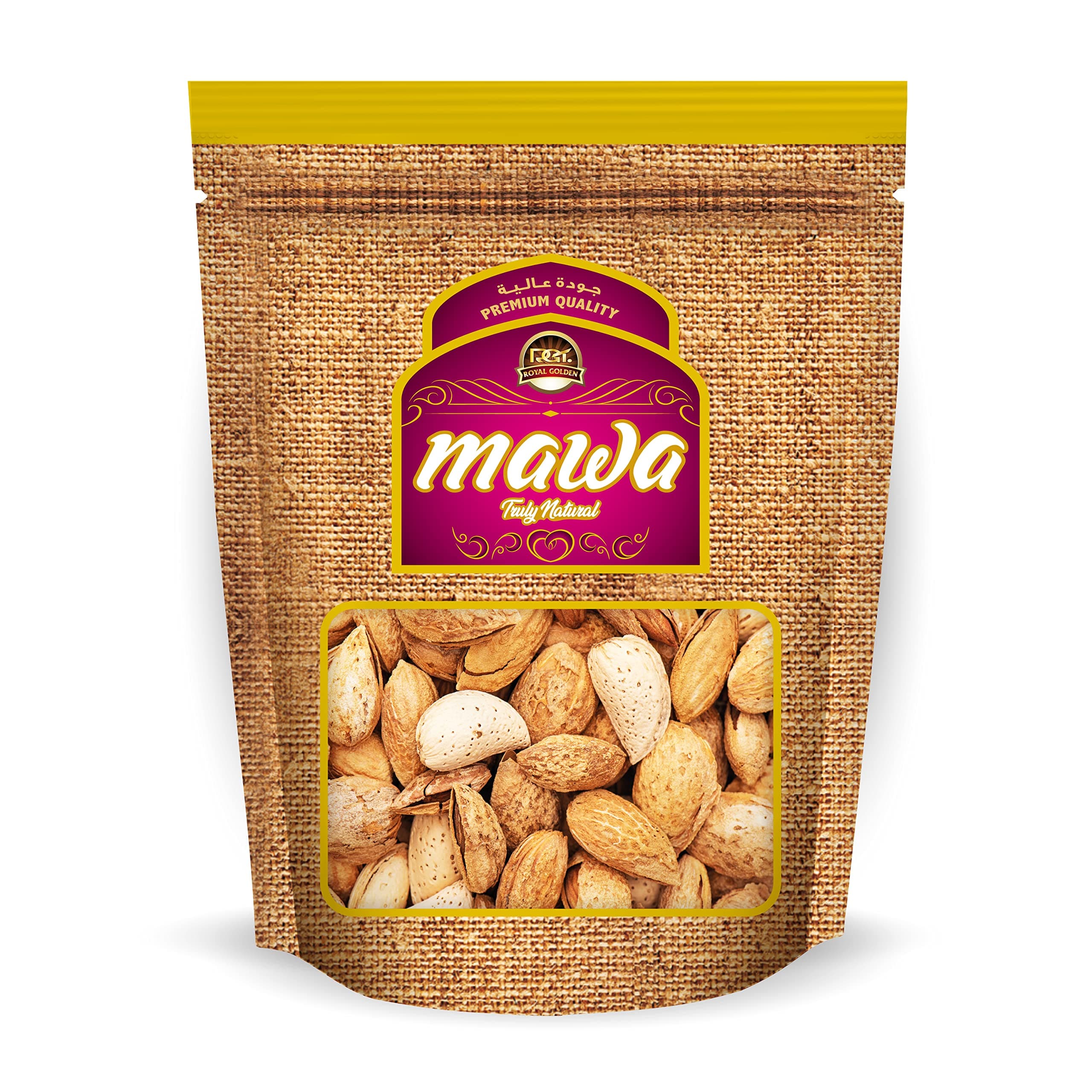 Mawa Roasted Almonds/Badam in Shell 500g | Almonds Nuts Snack |Unsalted Whole Almonds in Shell