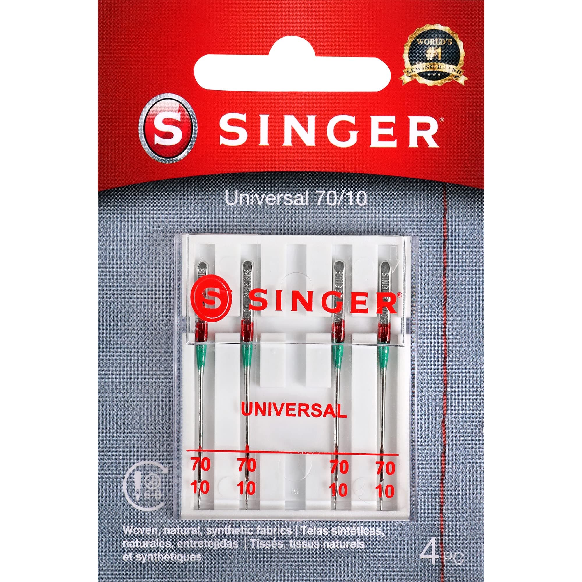 SINGER Universal Sewing Machine Needles, Size 9/70 4/Pkg, 70/10