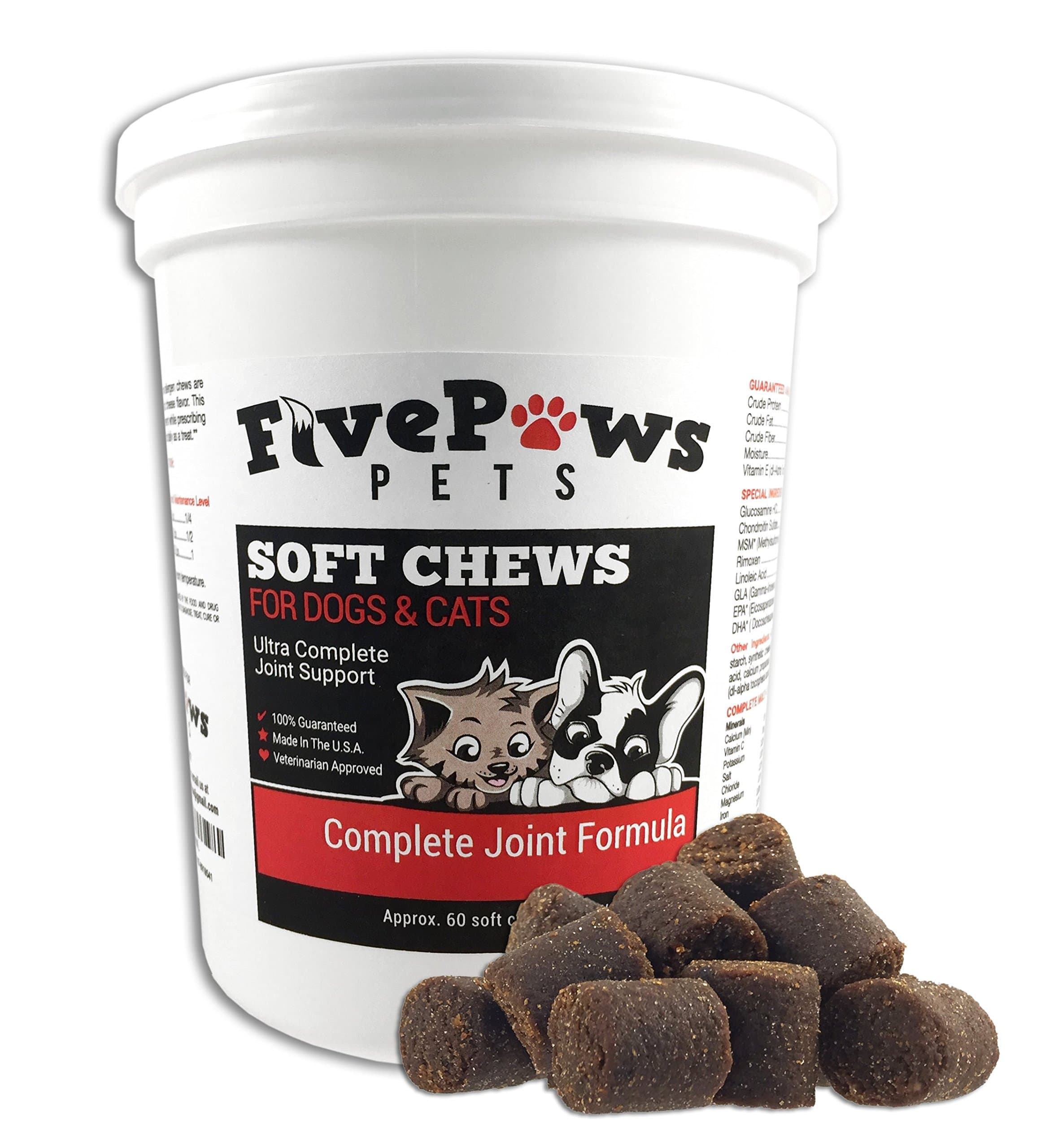 Five Paws Essential Vitamins for Dogs with Glucosamine Chondroitin & MSM Daily Vitamin with Excellent Joint and Mobility Support Low Dosage 2 Plus Months Supply/60 Count