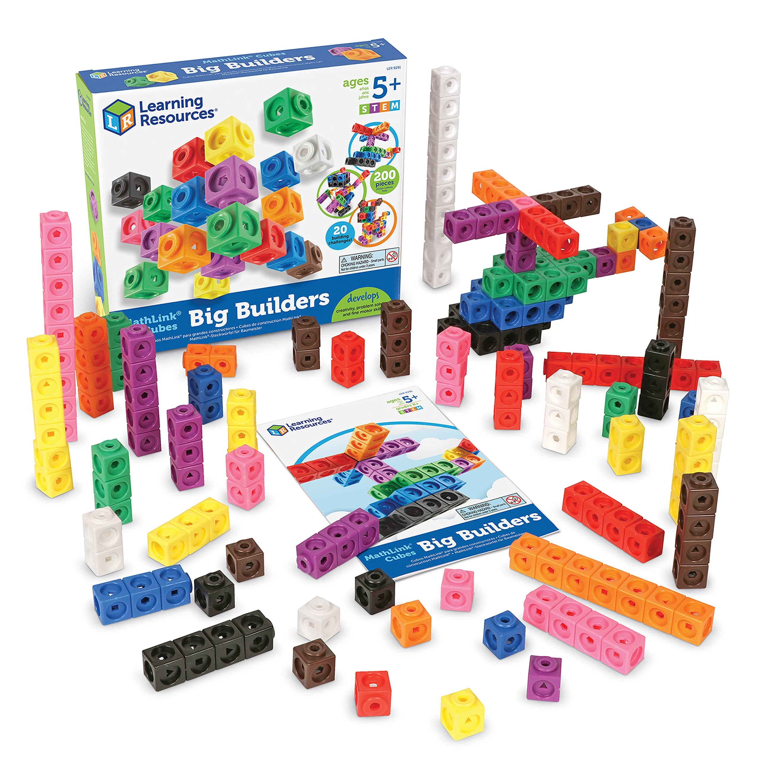 Learning Resources LER9291 Big Builders-MathLink Cubes