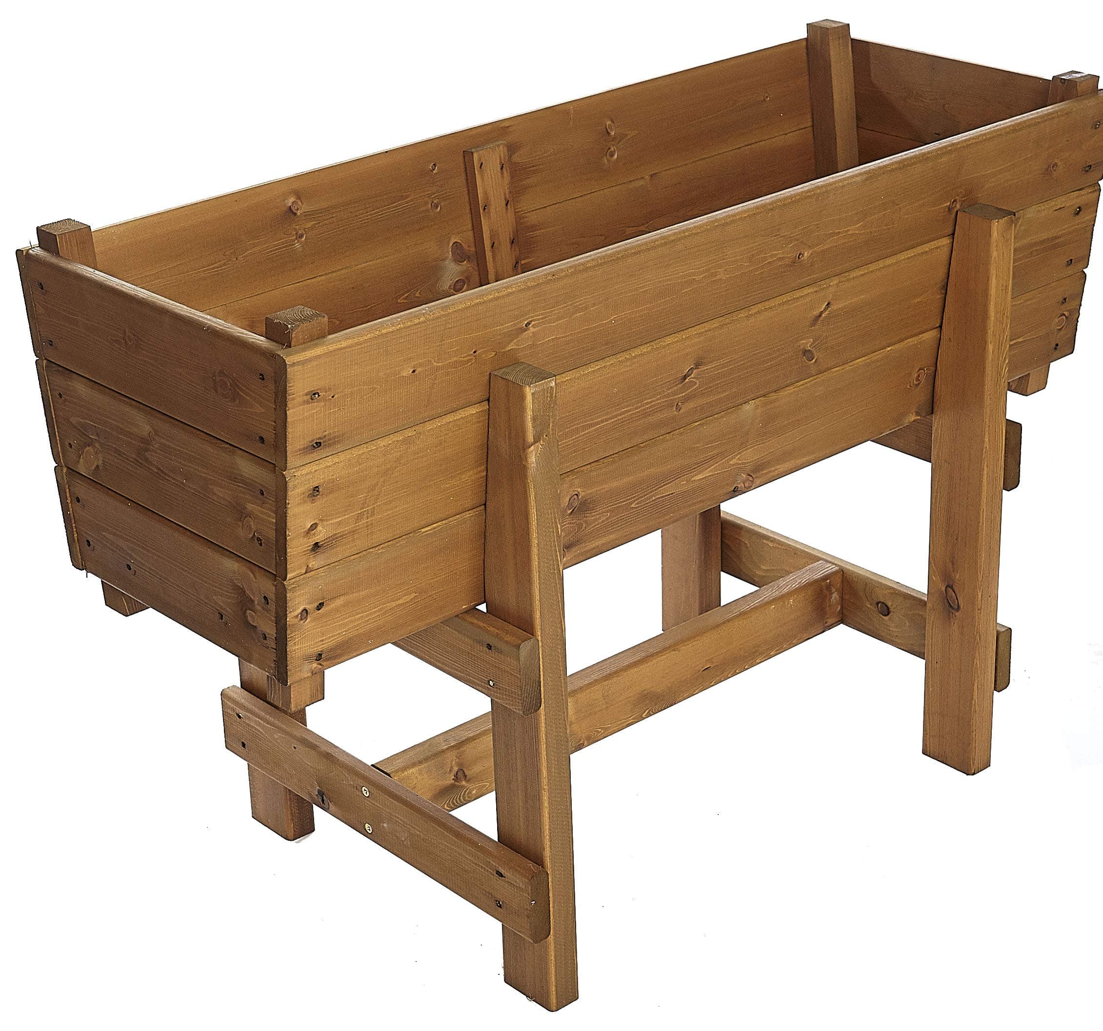 Large Extra Deep Raised Wooden Trough Garden Planter on Legs - Herb Plant Flower High Wood Container - Vegetable Trough