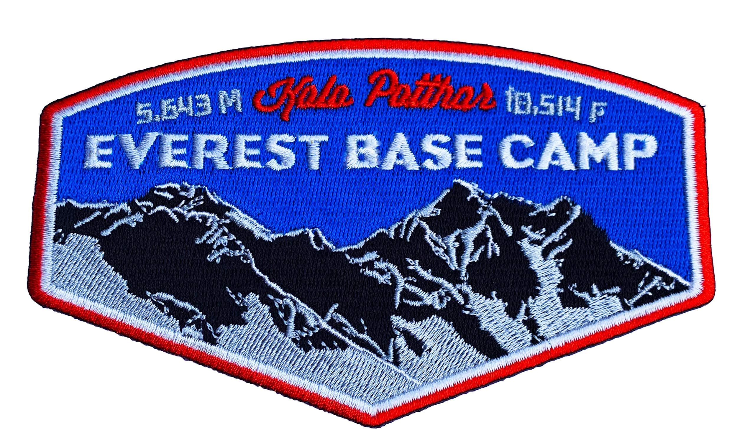 Mount Everest Base Camp Kala Patthar (5 Inch) Fully Embroidered Iron / Sew on Badge Applique Himalayas Mountain Trek Souvenir