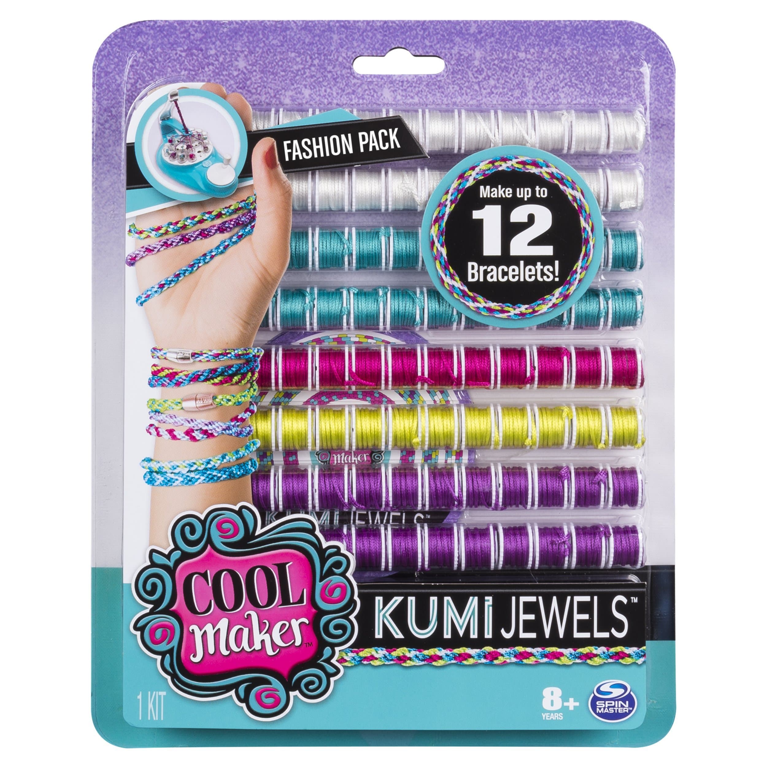 Cool Maker - KumiJewels Fashion Pack, Makes Up to 12 Bracelets with The KumiKreator, for Ages 8 and Up