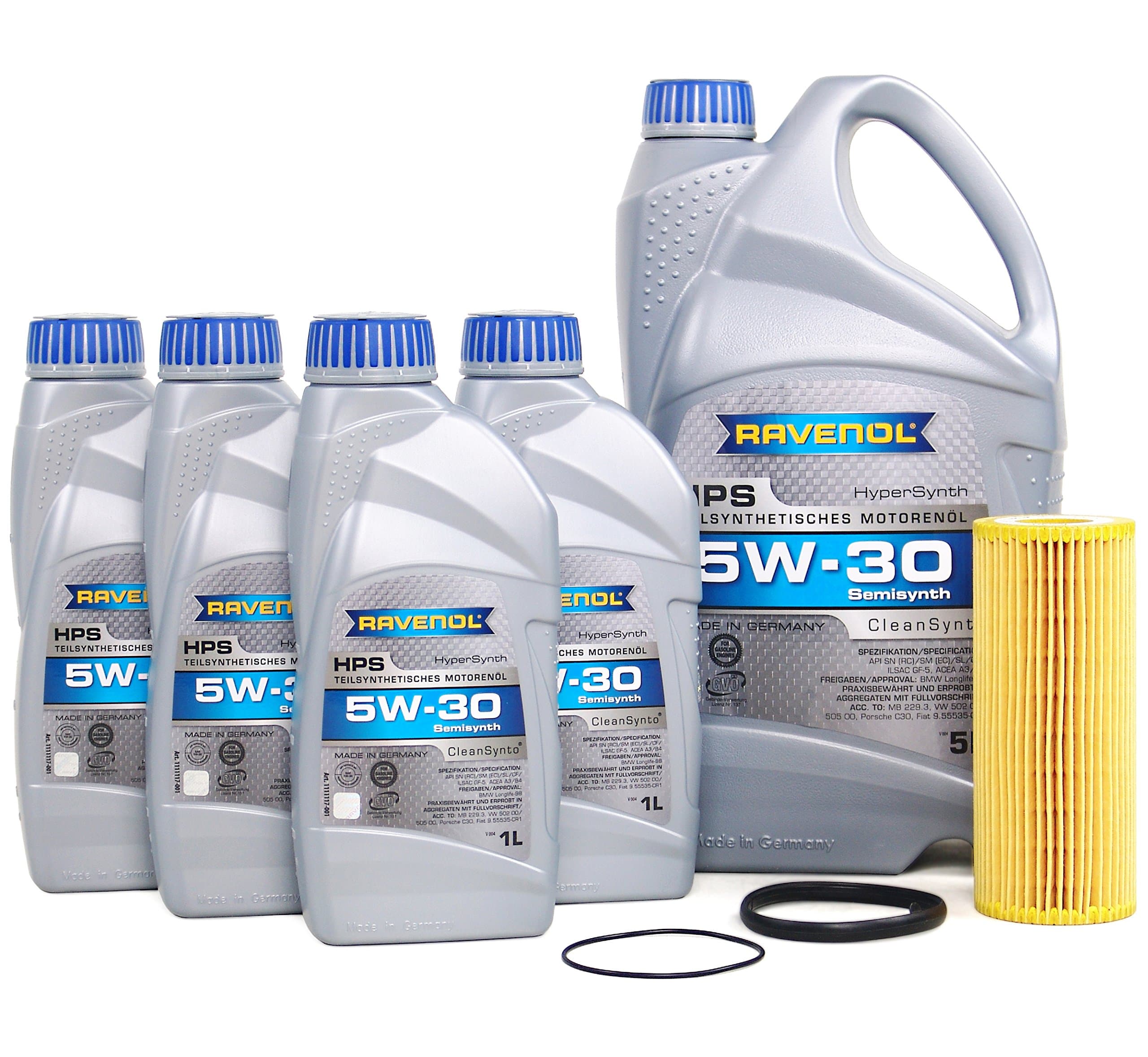 J1A5095-A Motor Oil Change Kit - Compatible with 2011-15 Audi Q7 w/ 6 Cylinder 3.0T Engine - 5w30