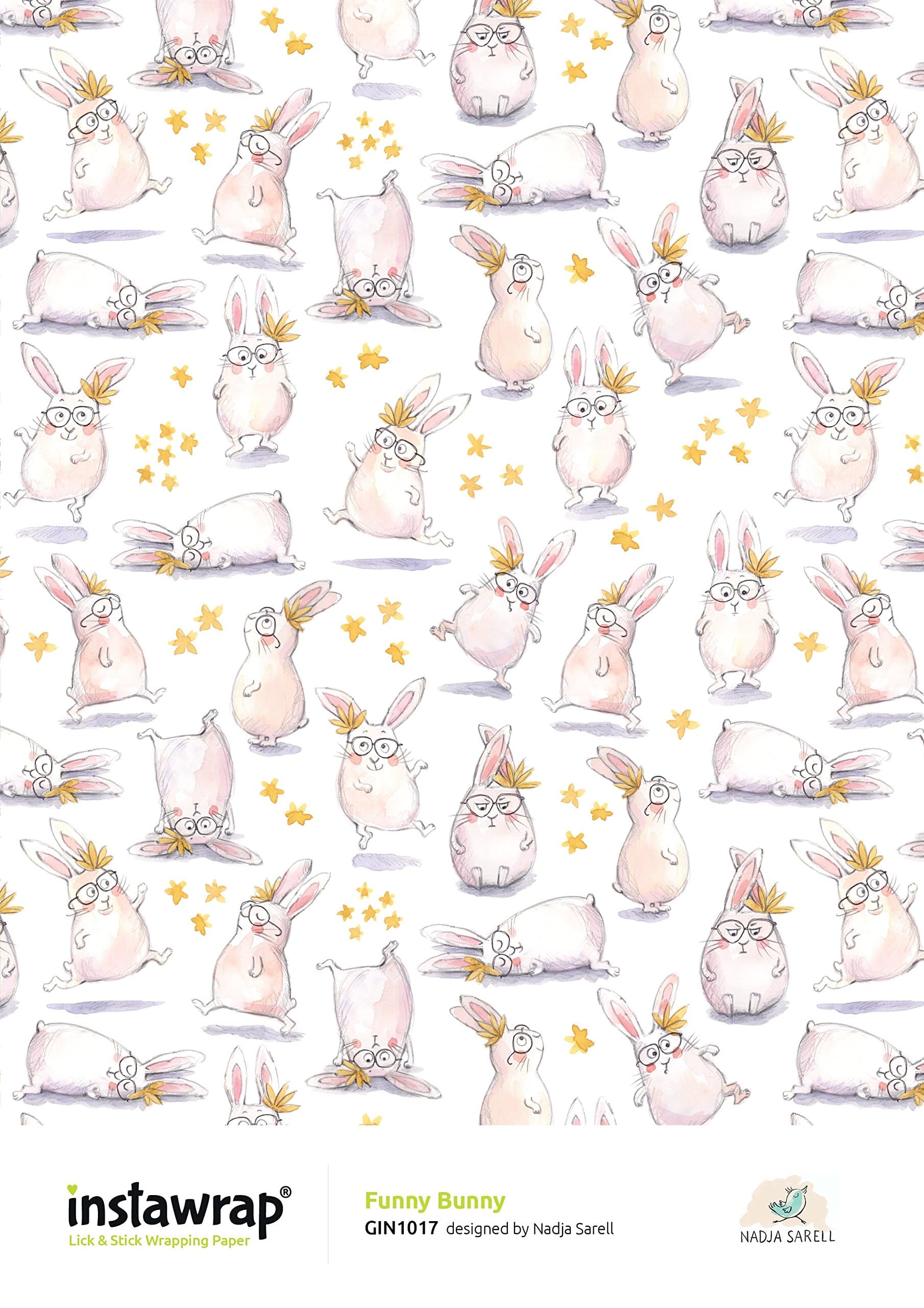 Instawrap Lick & Stick "Funny Bunny" Wrapping Paper