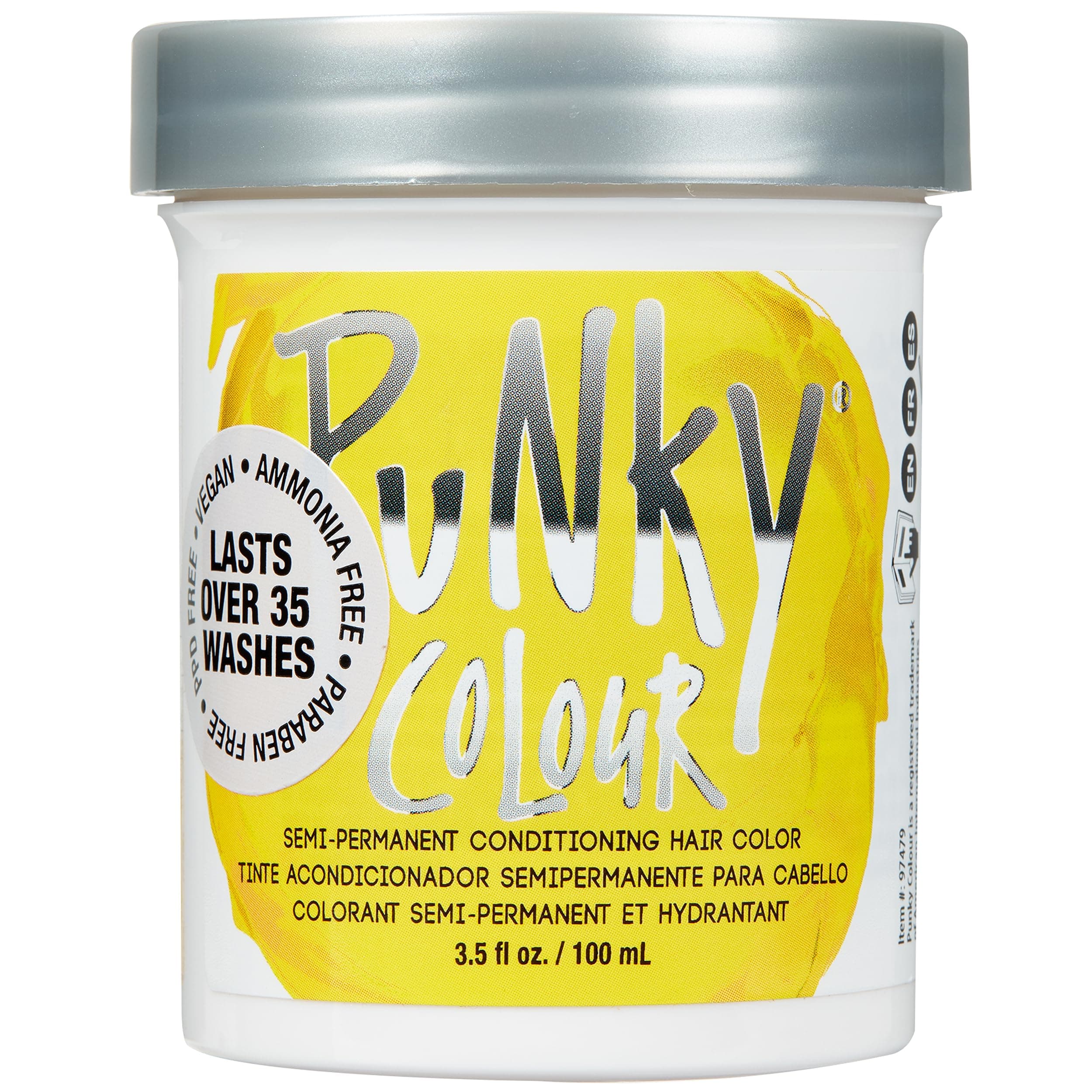Punky Bright Yellow Semi Permanent Conditioning Hair Color, Vegan, Ppd And Paraben Free, Lasts Up To 25 Washes, 3.5Oz