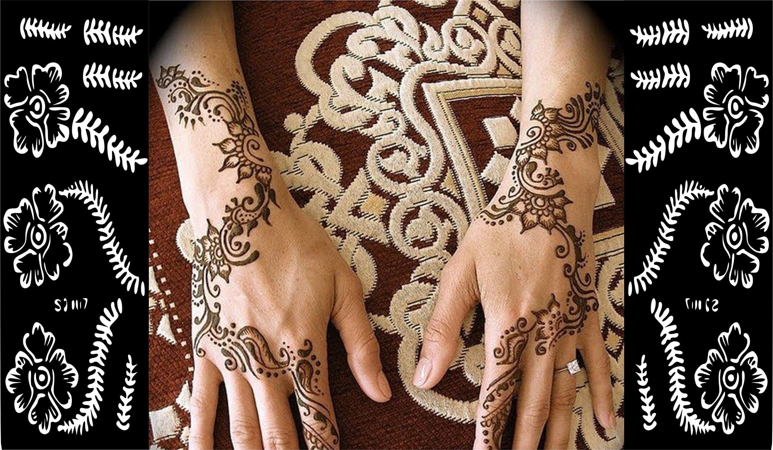 HENNA STICKERS TATTOO BODY ART/ MEHNDI STENCILS TEMPLATE DECAL