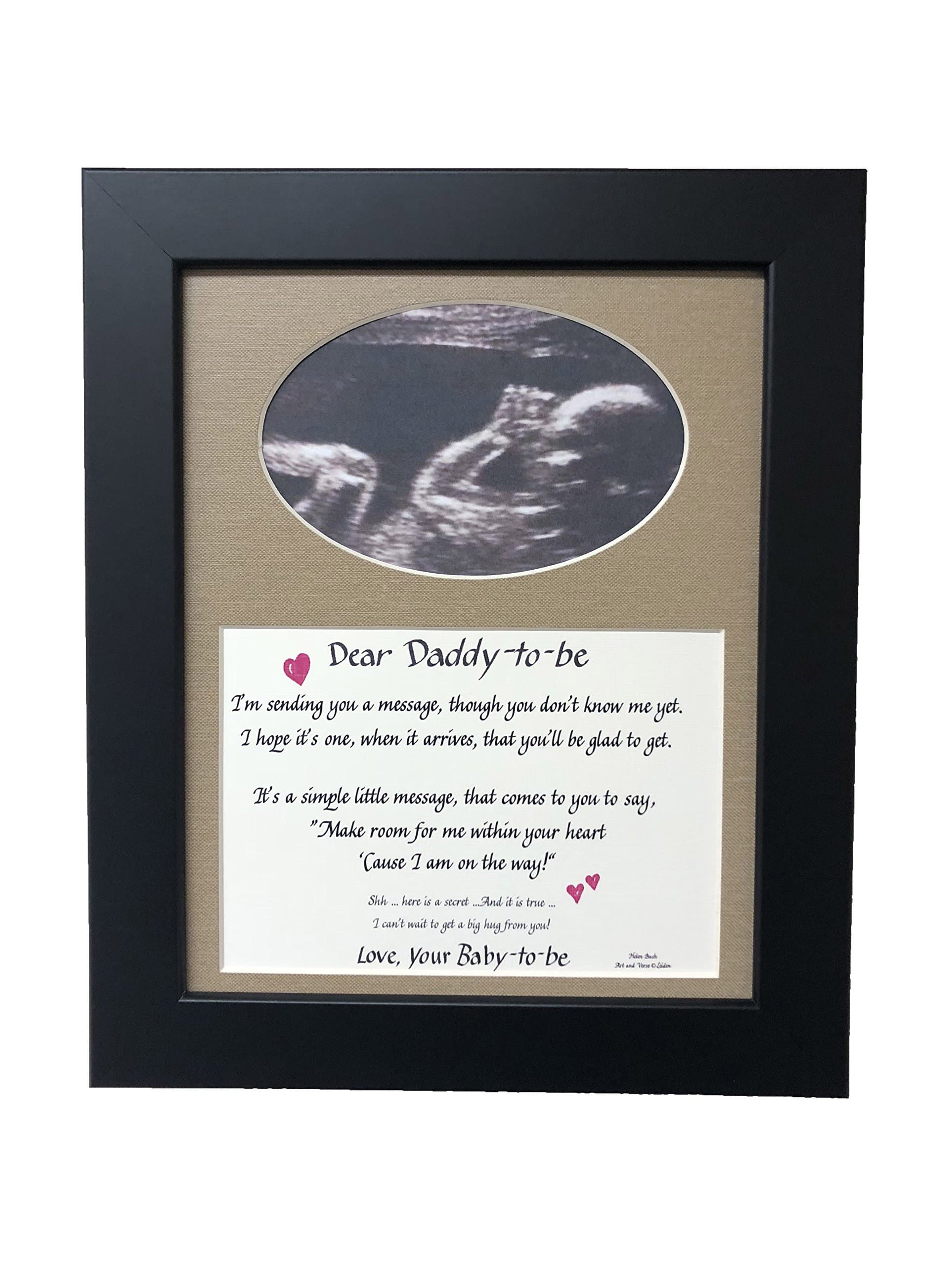 Ultrasound Picture Frame with Burlap Mat in 8"x10" - “Daddy to Be” Poem