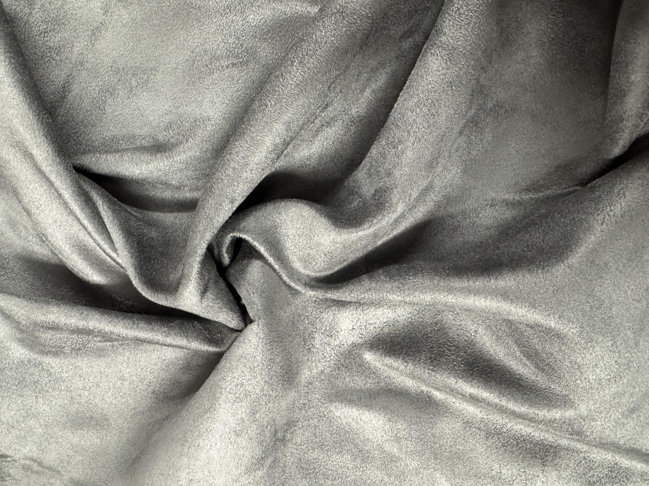 Luxury Faux Suede Fabric Material 225g - NEW GREY, 1metre 150cm x 100cm