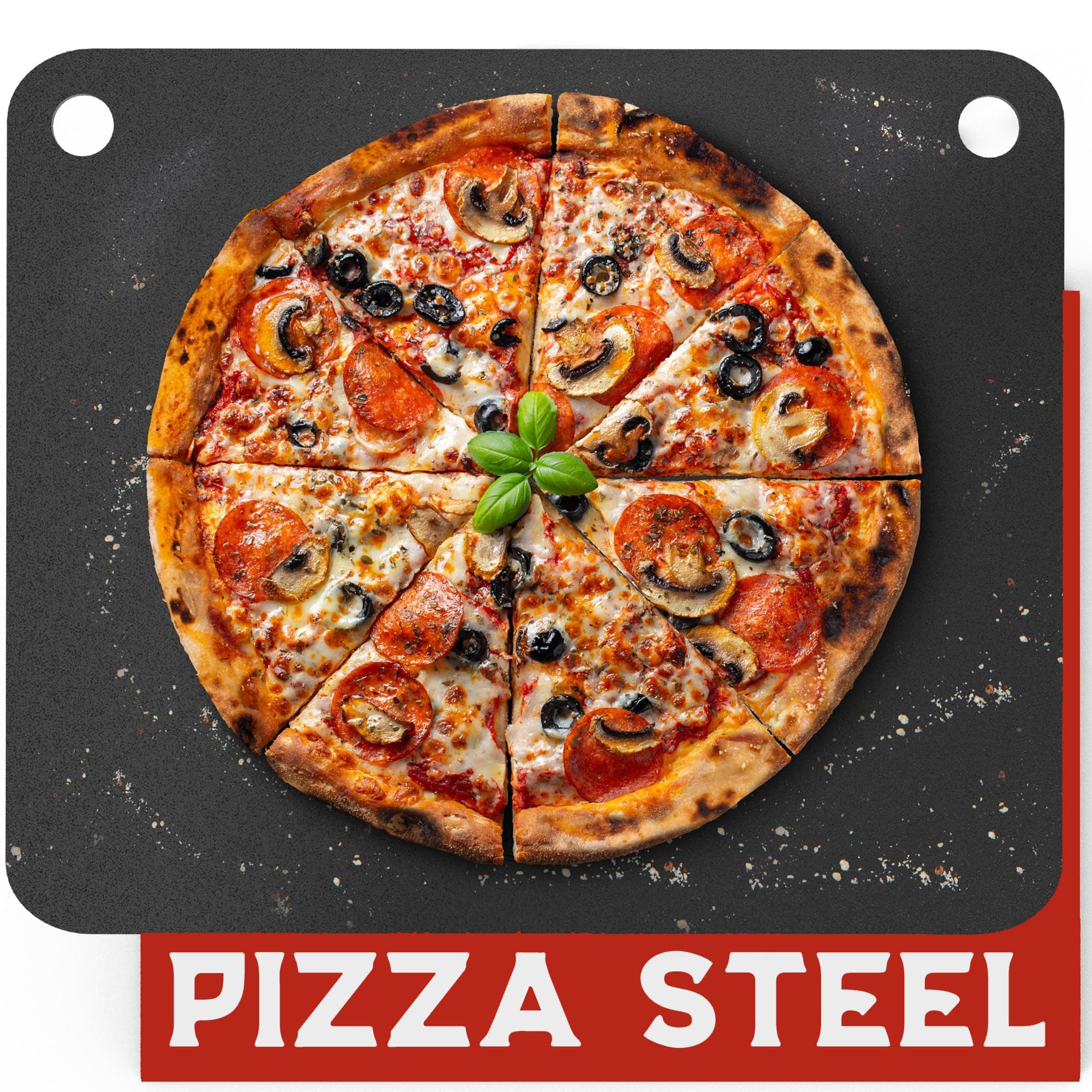 Pizza Steel - 16" x 13.4" Square Steel Pizza Stone for Oven & Grill - Black