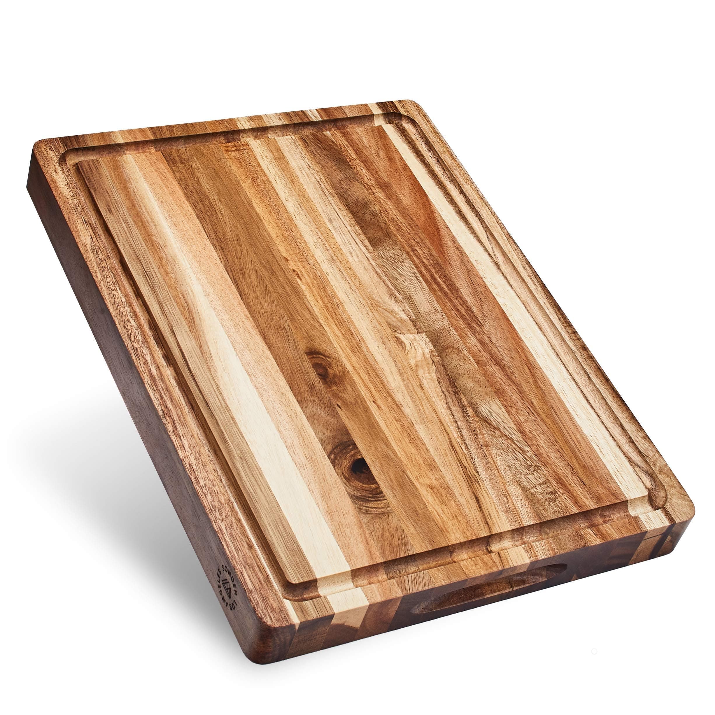 Winsome Acacia Wood Cutting Board | Acacia Edge Grain Cutting Board for Kitchen with Juice Groove & Sorting Compartment | Perfect for Charcuterie | Gift Box Included | 16x12x1.5 in