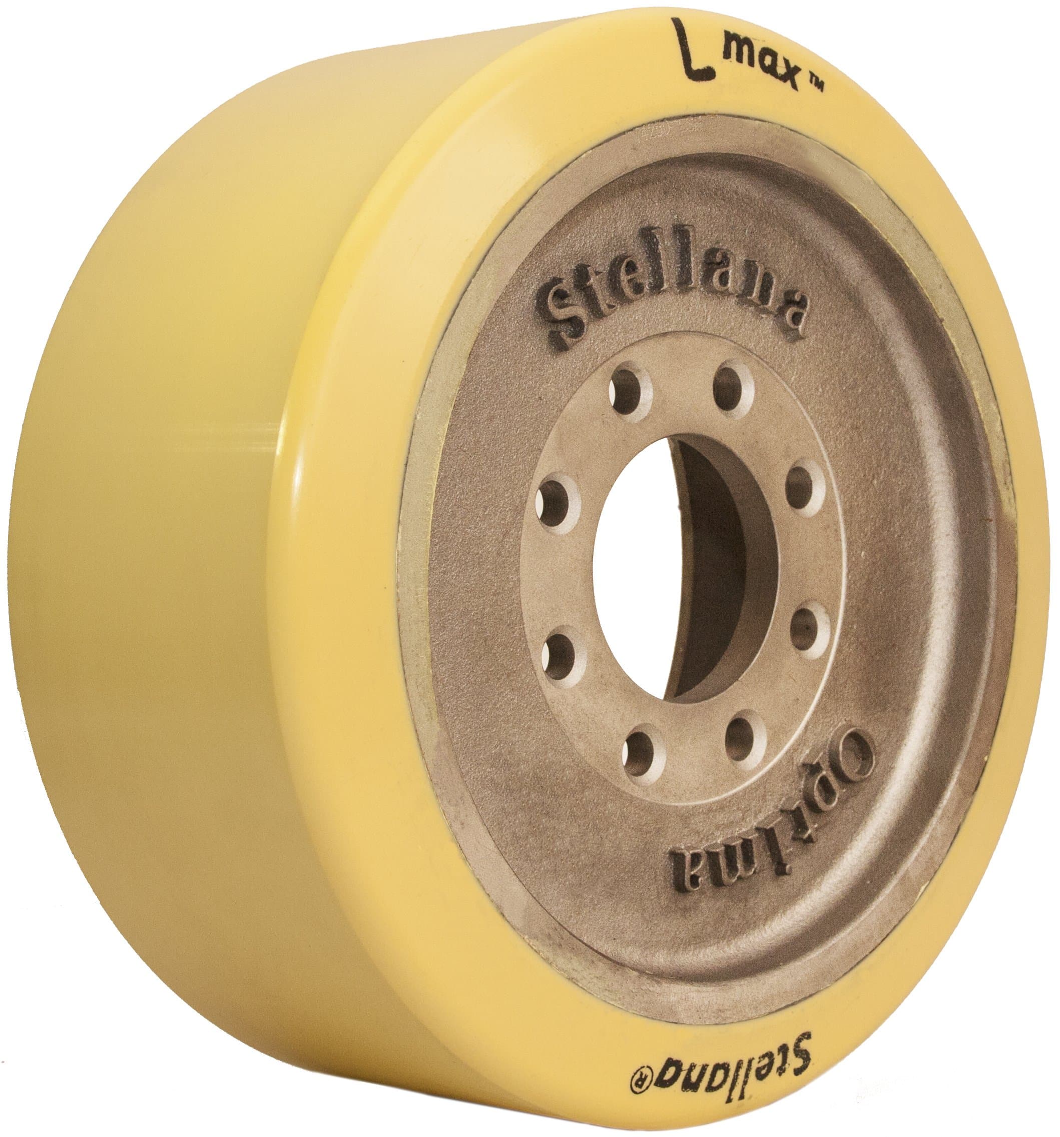Stellana T4250-ESHPO 13" Outer Diameter x 5-1/2" Width Premium 85A (Lmax) Polyurethane Optima Bolt-On Drive-Steer Tire, Directly Replaces 121501 Forklift Crown